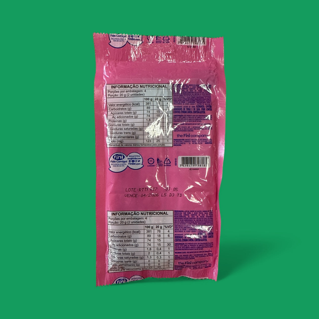 Fini- Bala Gelatina Azeda Tutti Frutti, 100 g