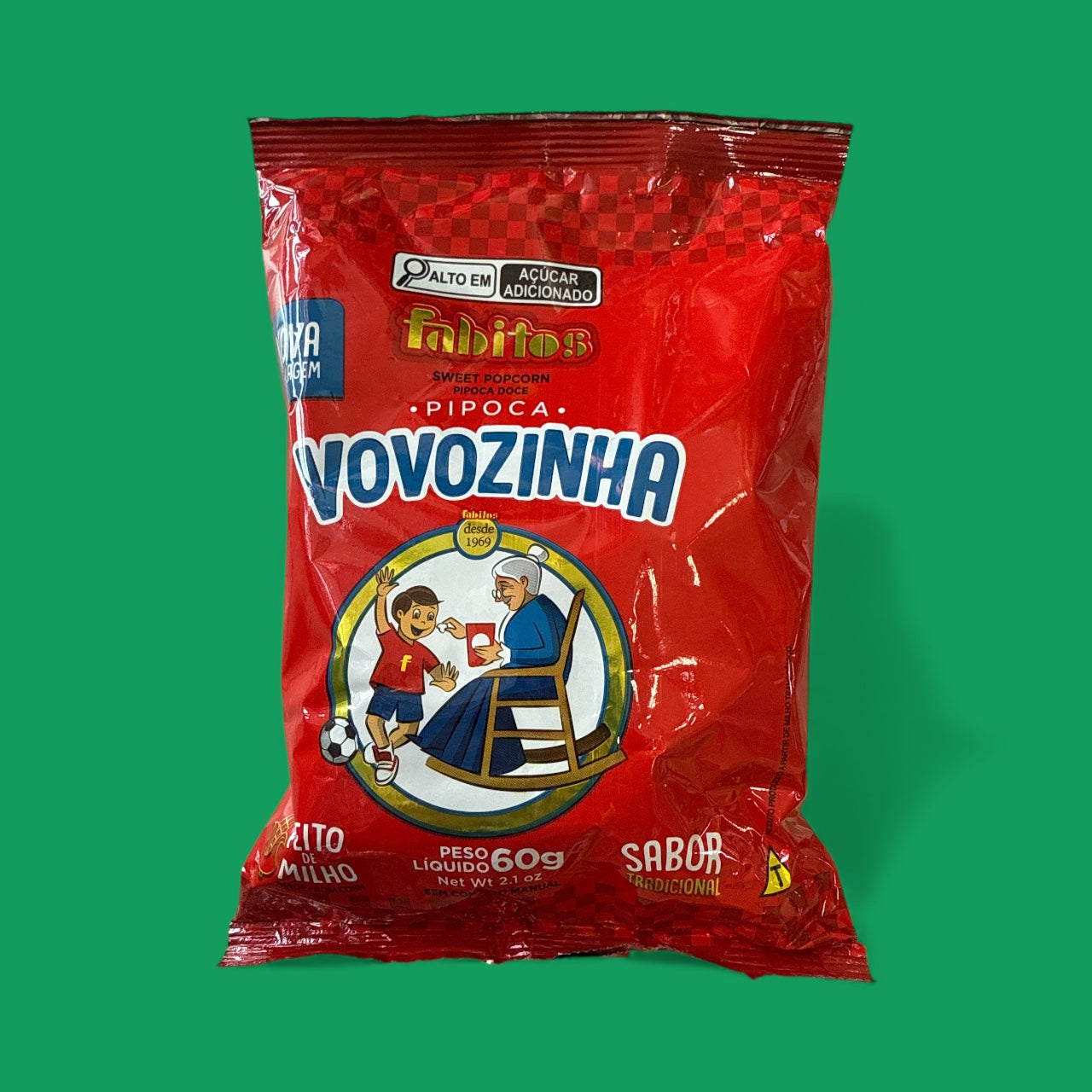 Fabitos- Pipoca Doce Vovozinha, 2.1 Oz, Single Bag