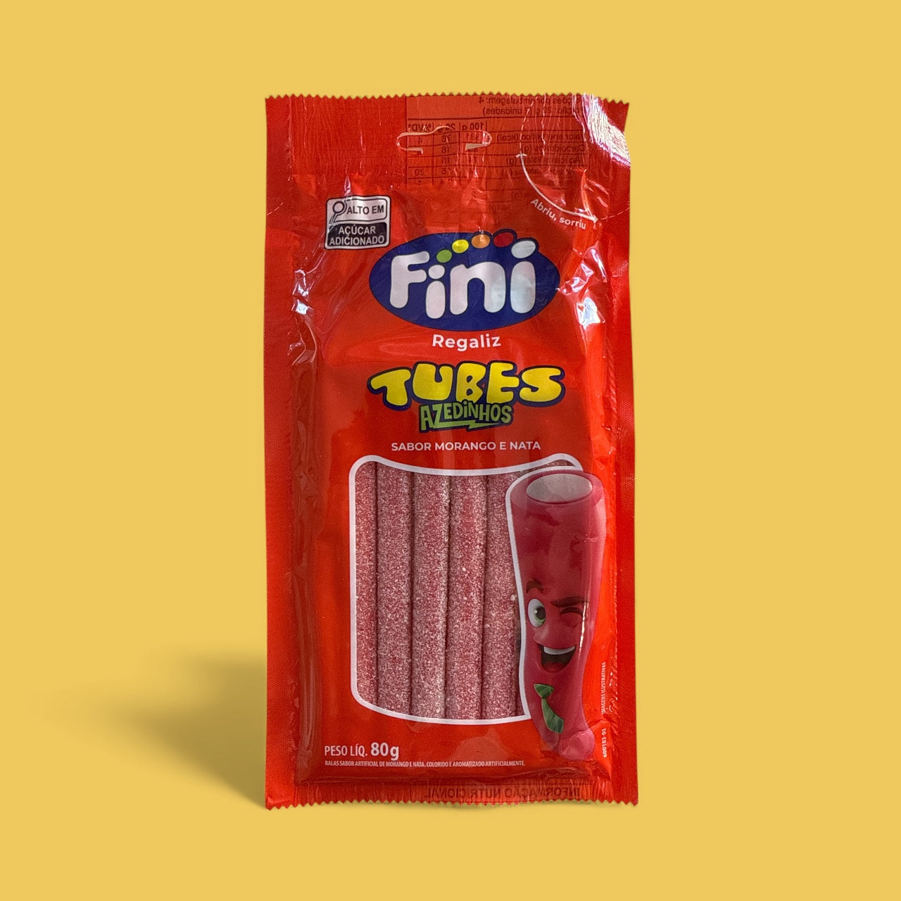 Fini- Bala Gelatina Tube Morango, 80g