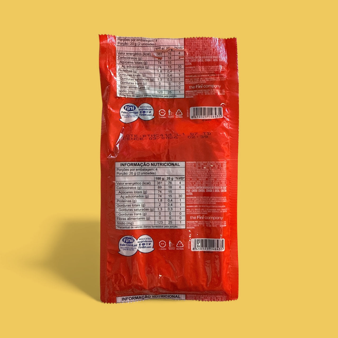 Fini- Bala Gelatina Tube Morango, 80g