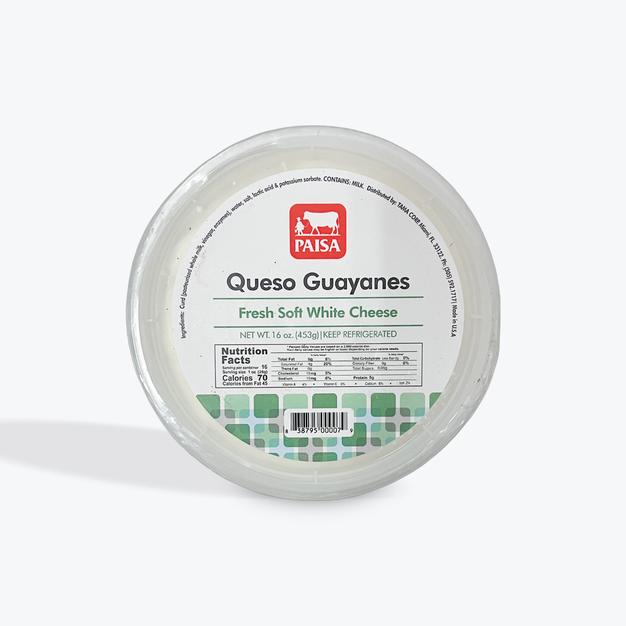 Paisa - Queso Guayanes, 16 Oz, Single piece