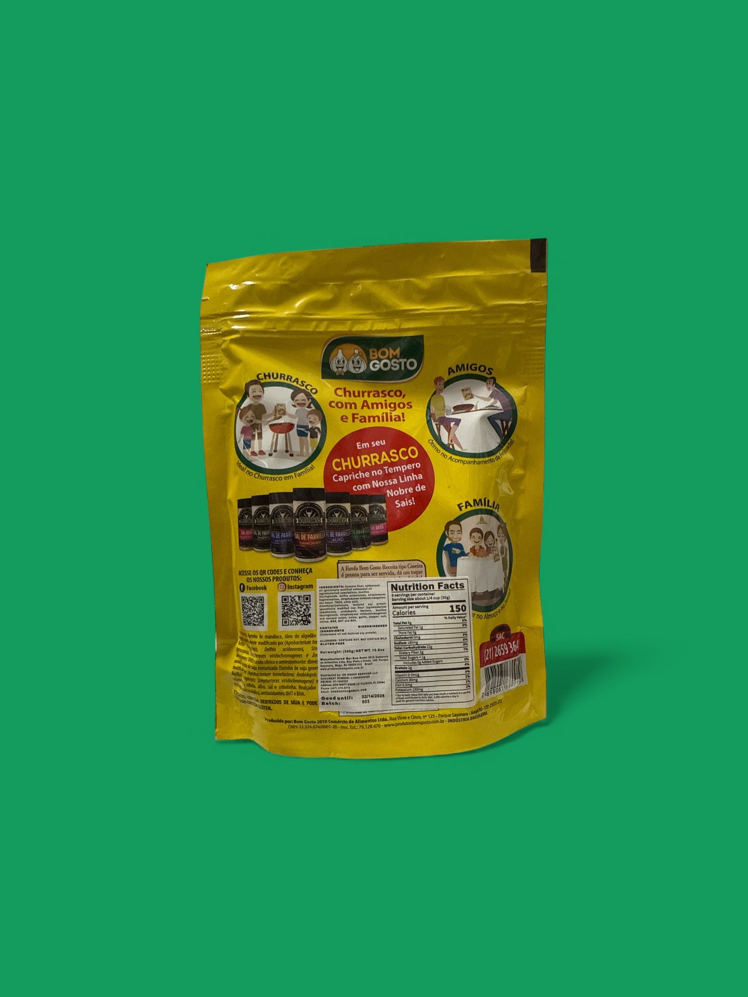 Bom Gosto - Farofa Mandioca Tradicional, 300 grs, single bag