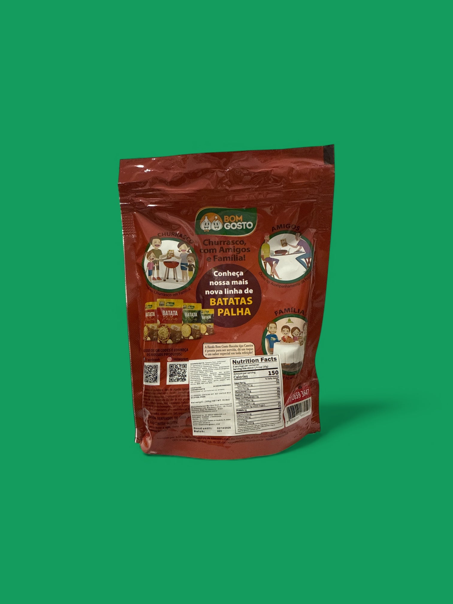 Bom Gosto - Farofa Bacon, 300 grs, single bag