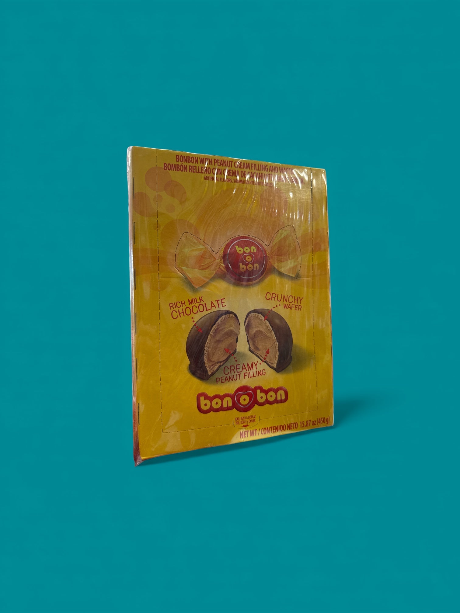 Bon O Bon - Bombones Relleno con crema de cacahuate, 450 g, Box w/30