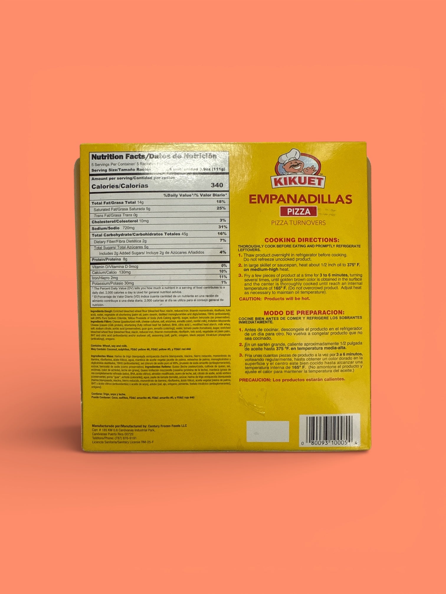 Kikuet - Empanadilla Pizza, 19.5oz, 5 pieces, Case of 12