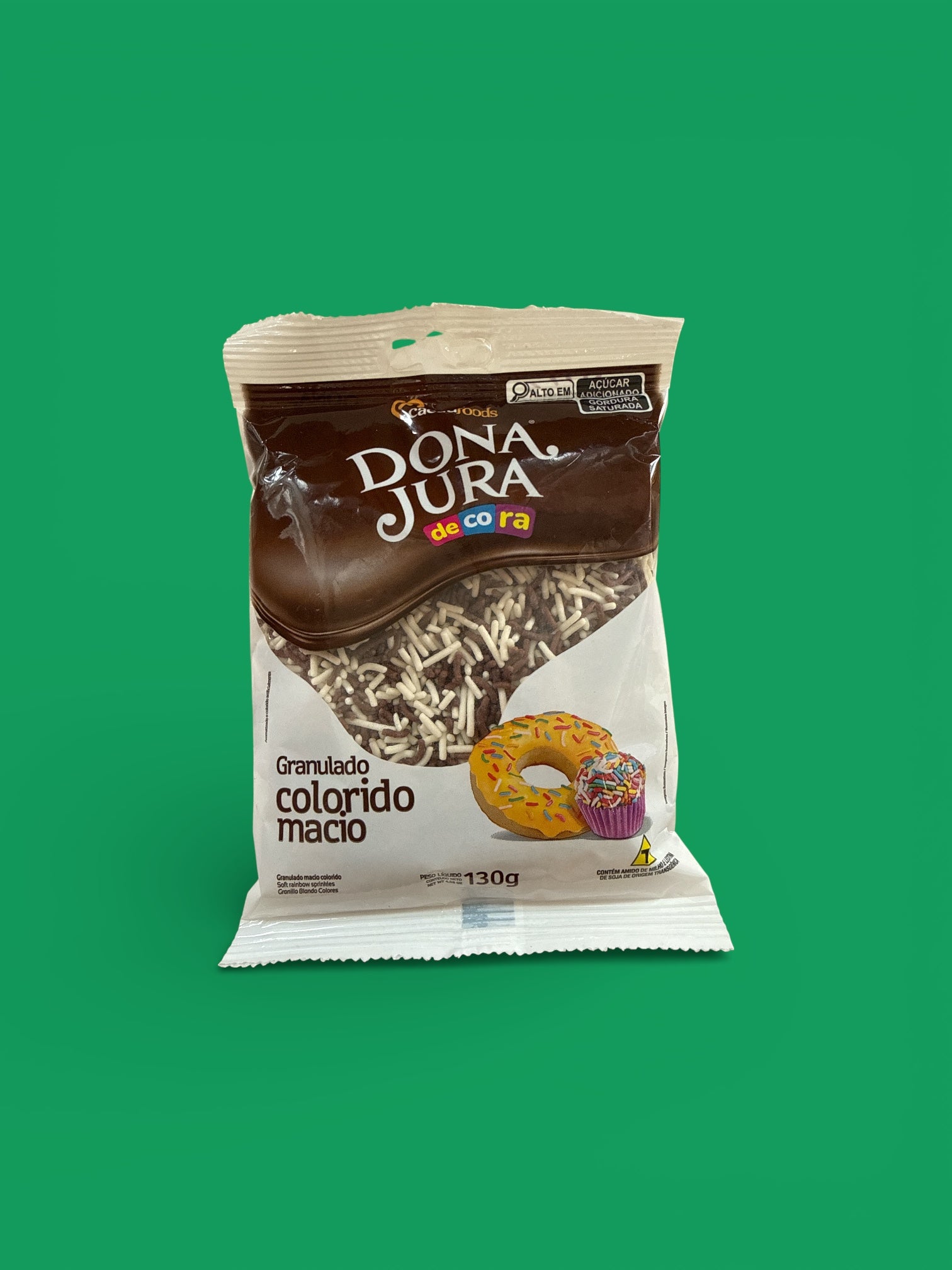 Cacau Foods - Granulado Colorido Preto/Branco, 130 grs