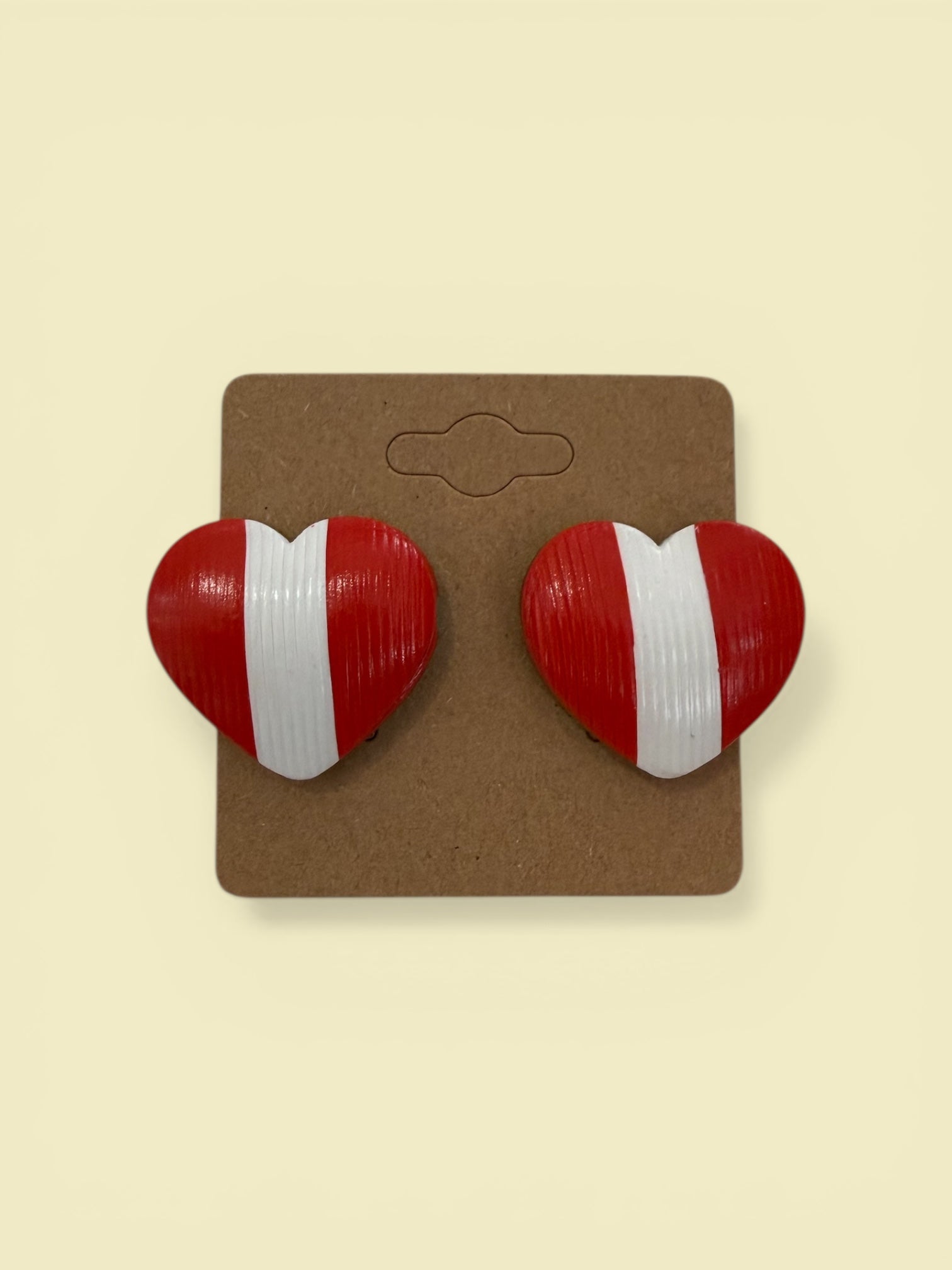 Brown Piña- Peru Flag Earrings Stud