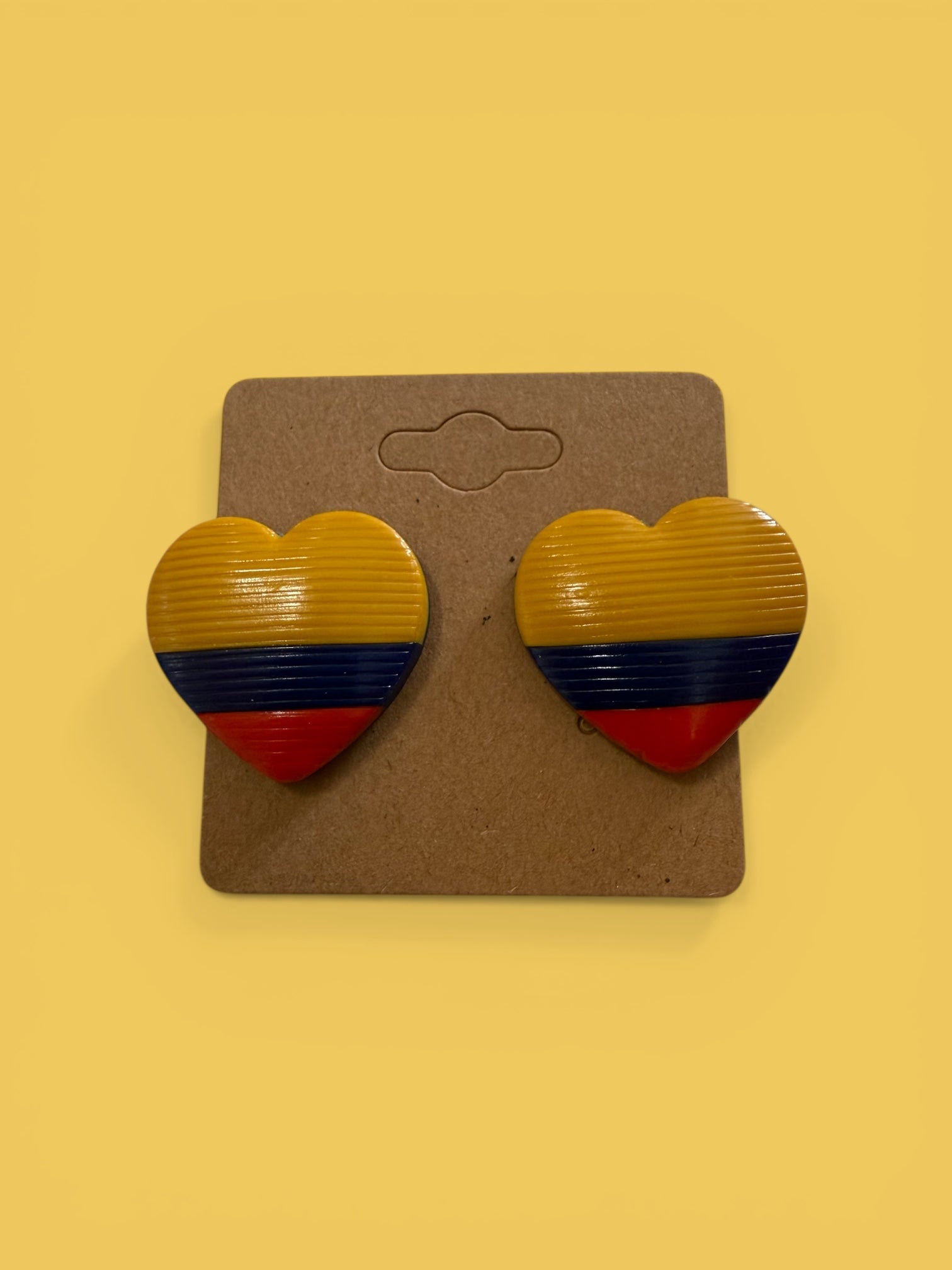 Brown Piña- Colombia Flag Earrings Stud
