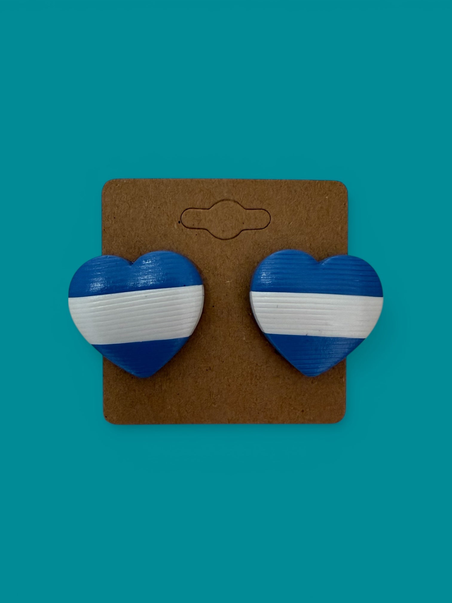 Brown Piña- El Salvador Flag Earrings Stud