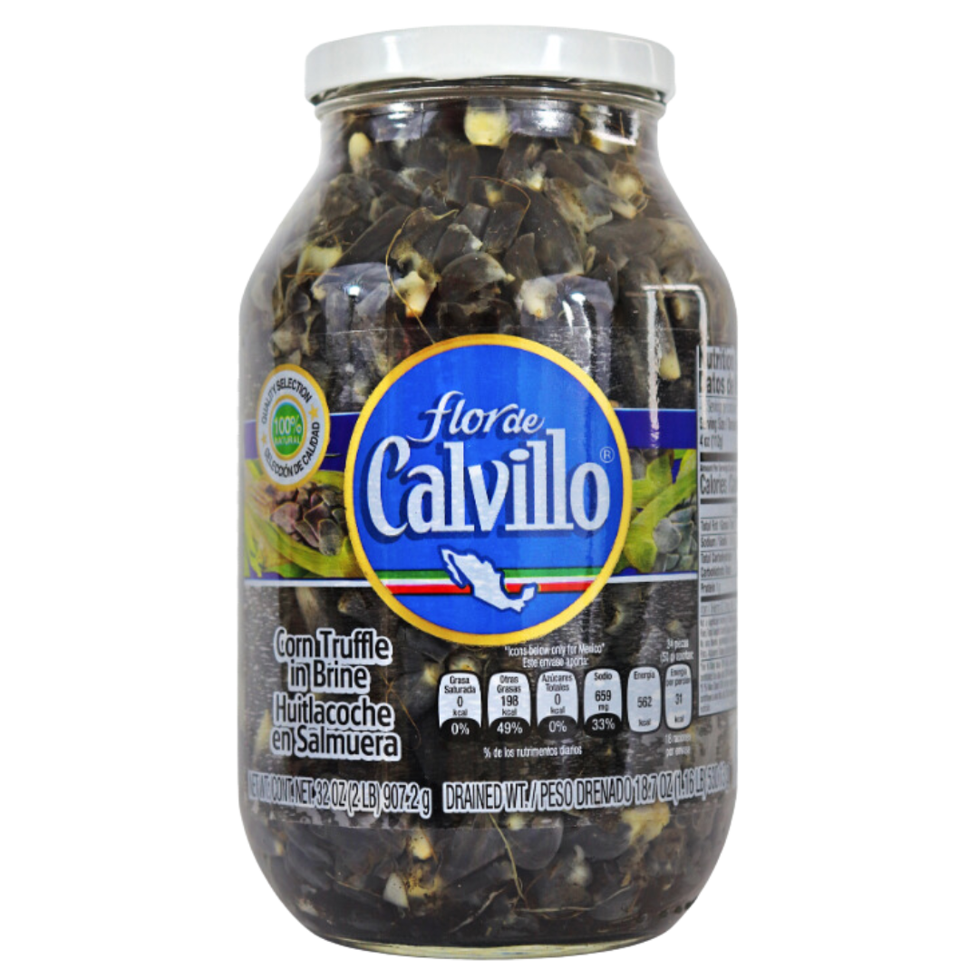 Flor de Calvillo Huitlacoche, a gourmet Mexican delicacy made from corn truffles. Perfect for adding a unique flavor to your dishes. Order now and experience the authentic taste of Mexico