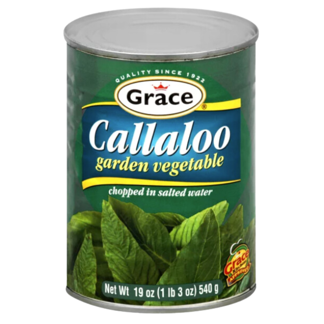 "Grace Callaloo Garden Vegetable, 19 oz can, for a healthy and delicious meal option"