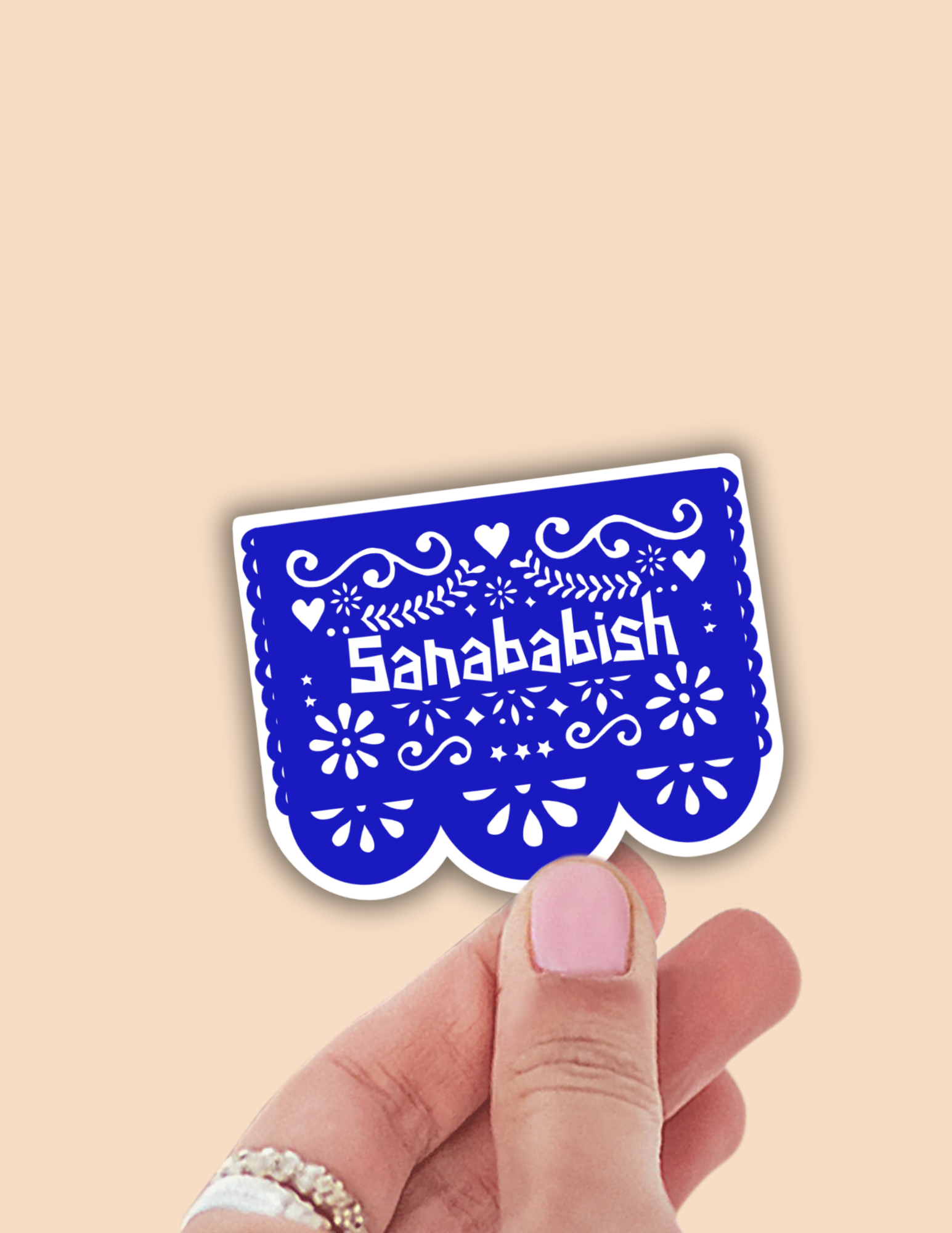 Lalatina Shop - Blue Papel Picado Style Vinyl Sticker-latina sticker