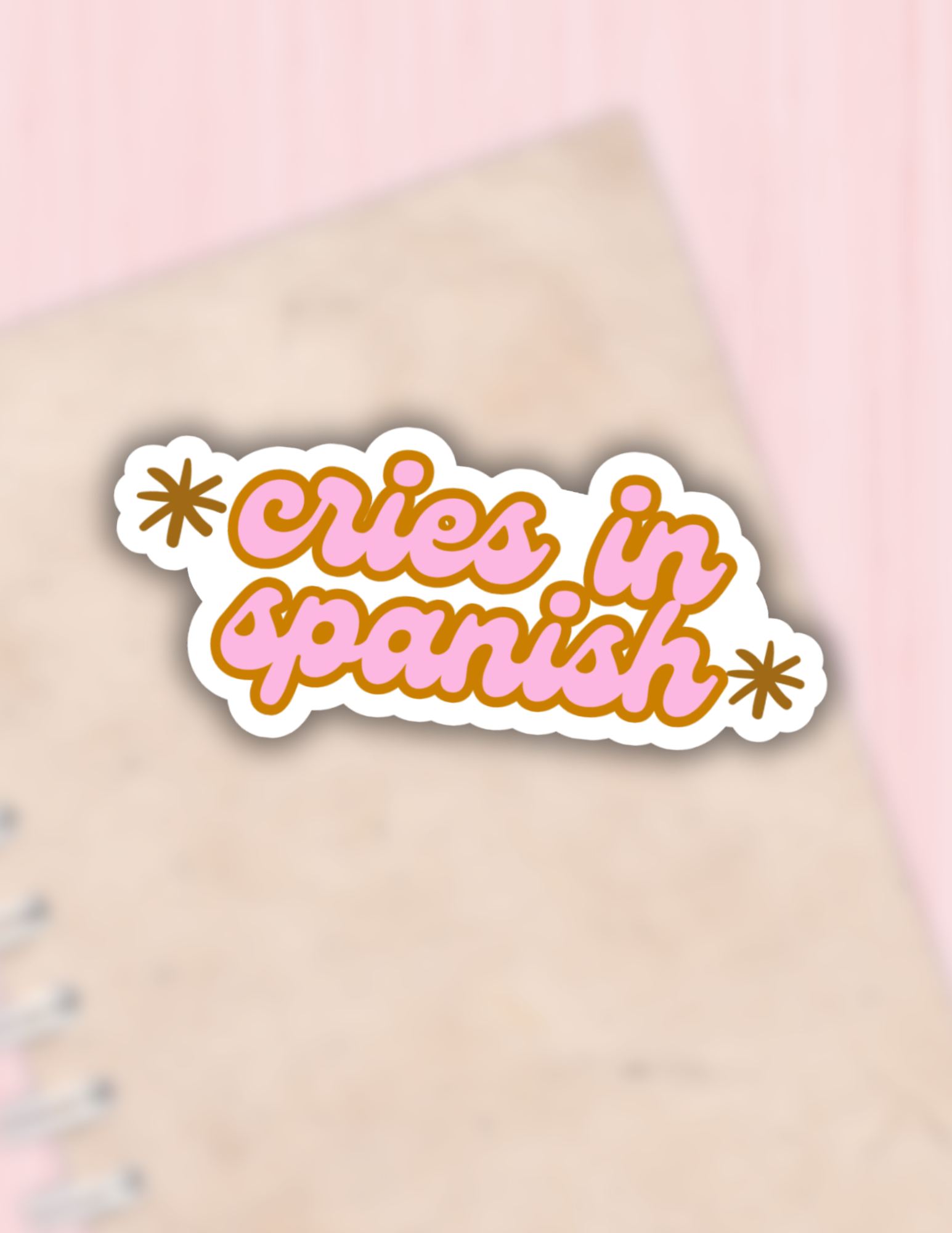 Lalatina Shop - Cries in spanish sticker, latina,hispanic,mexican,decals