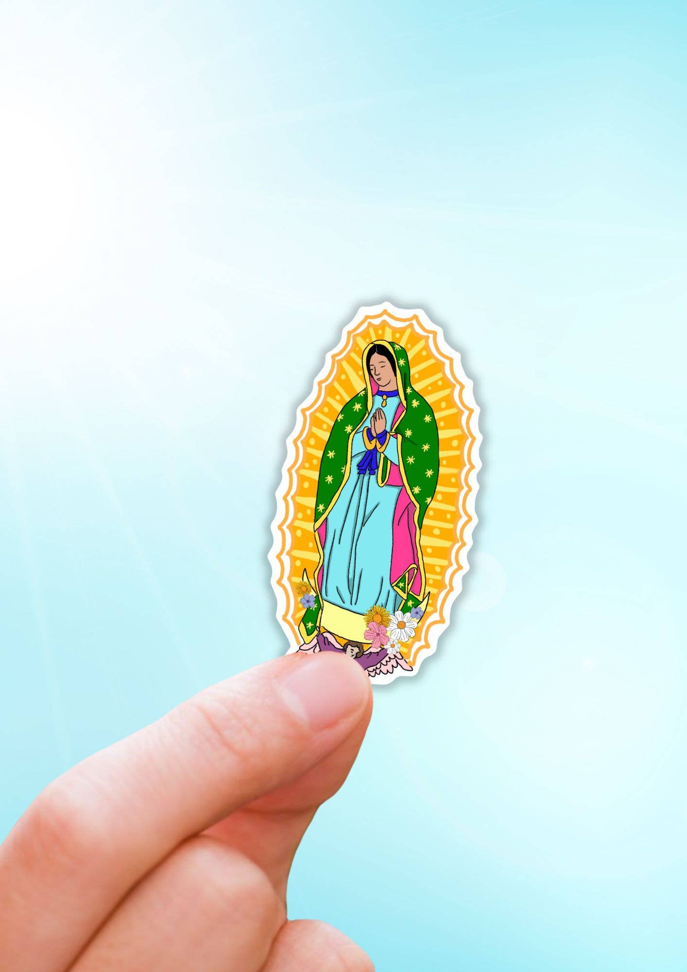 Lalatina Shop - Virgin Mary Latina water resistant sticker