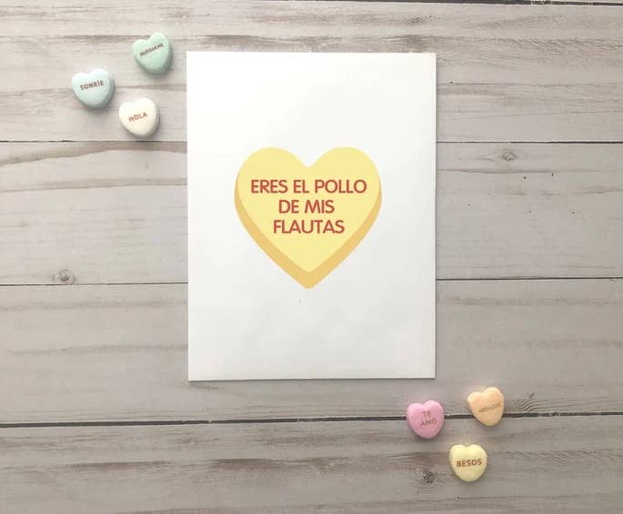 Viva Greetings - Pollo de mis Flautas Heart Love Spanish Greeting Card