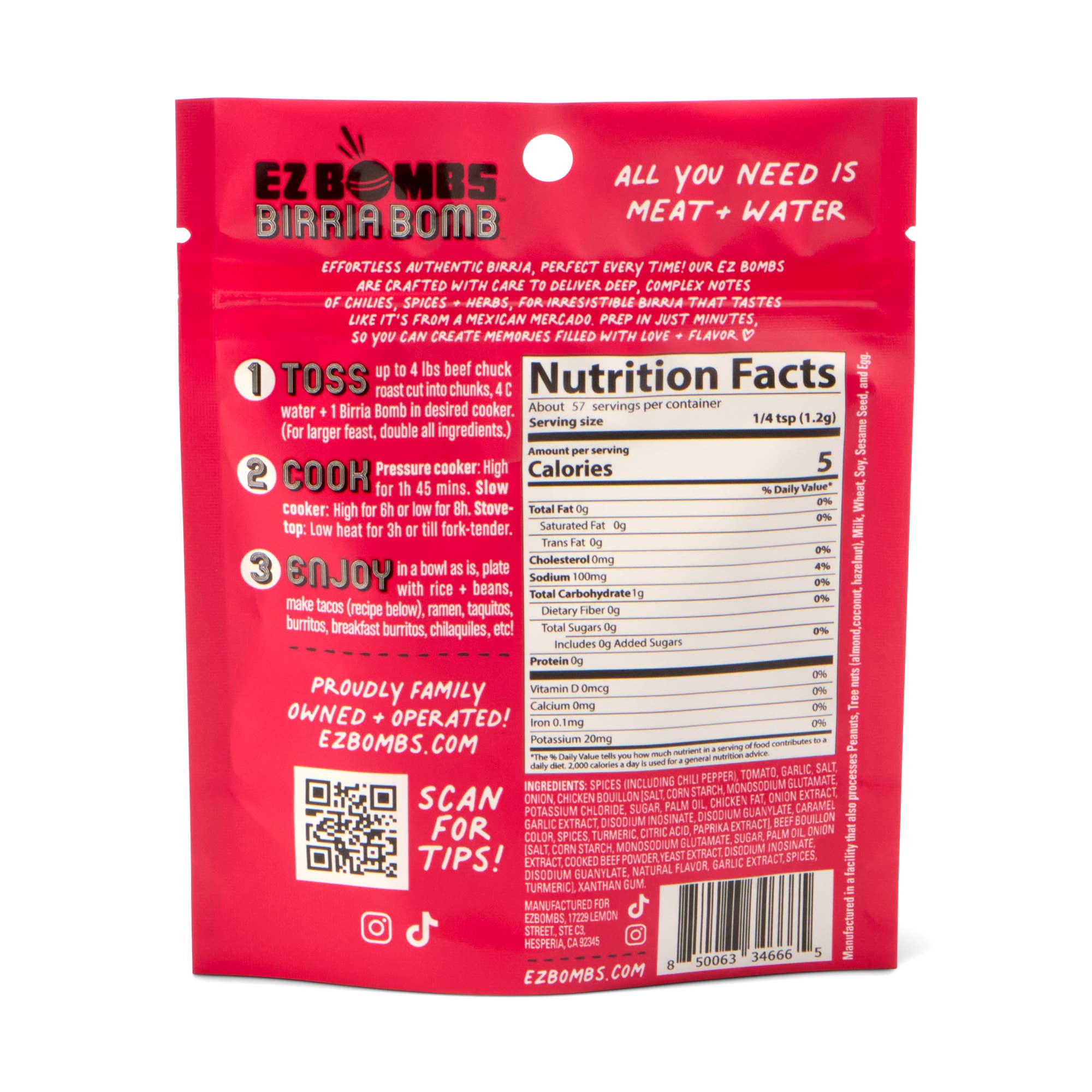 EZ Bombs - Birria Bomb Seasoning – Single Pack by EZ Bombs