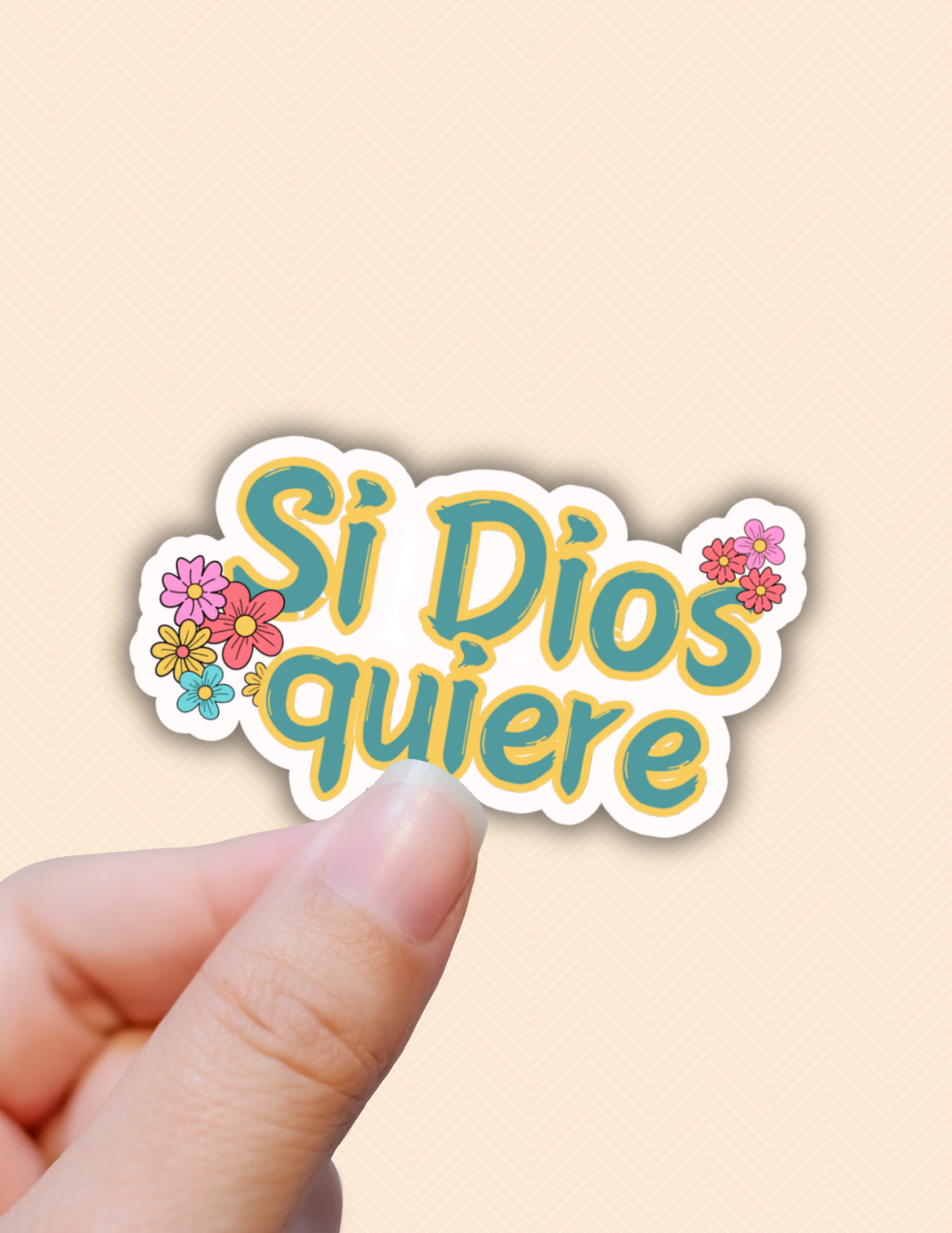 Lalatina Shop - Si Dios quiere sticker, latina sticker, laptop decal