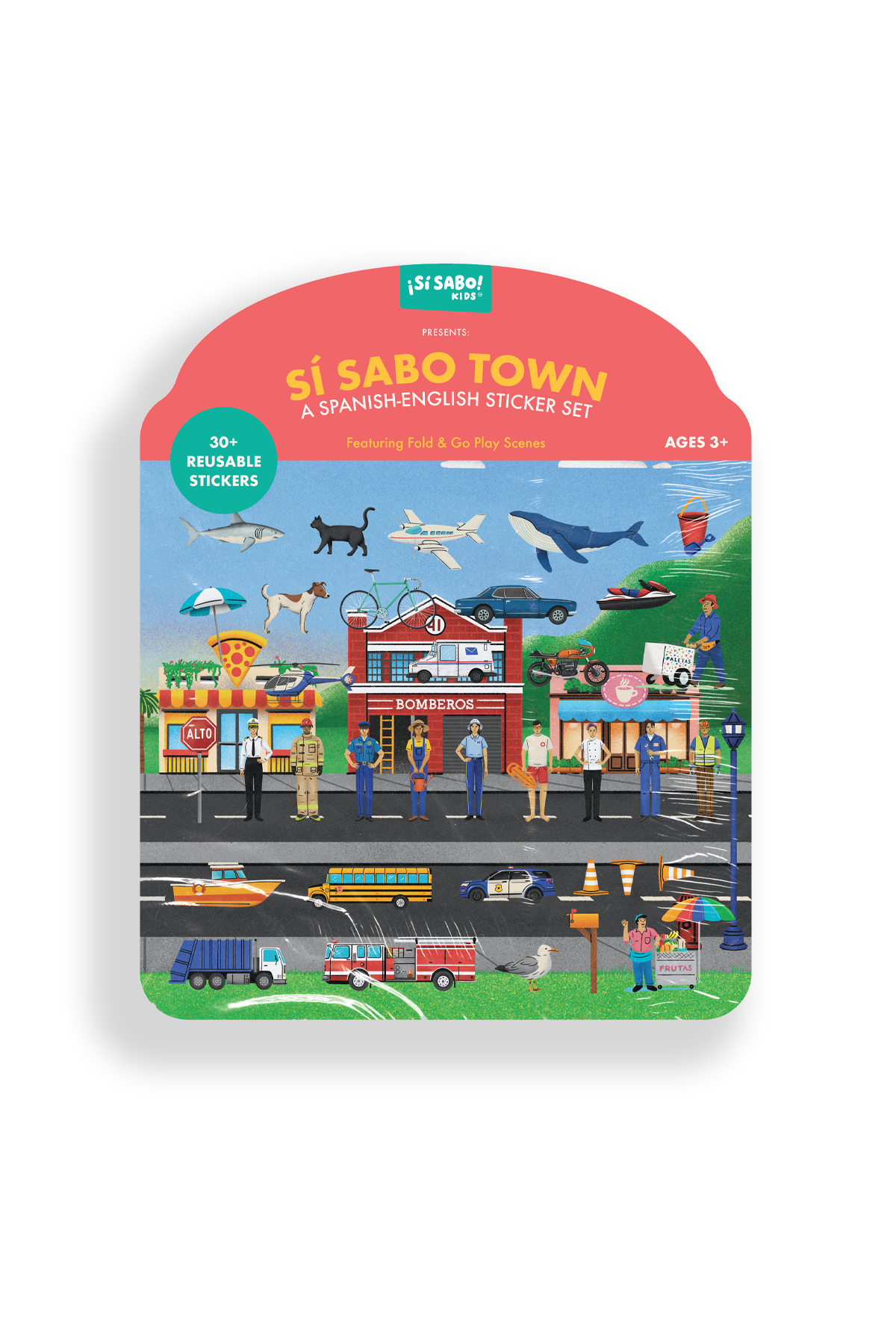 Blue Star Press - Sí Sabo Town: A Bilingual Reusable Sticker Play Set