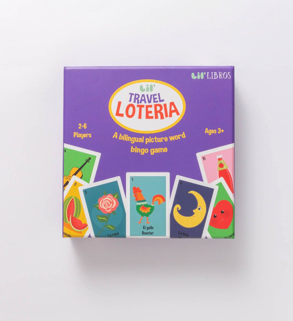Lil' Libros ~ Bilingual Children's Books & Games - Lil’ Travel Loteria: A Bilingual Picture Word Bingo Game (Bilingual: English and Spanish)