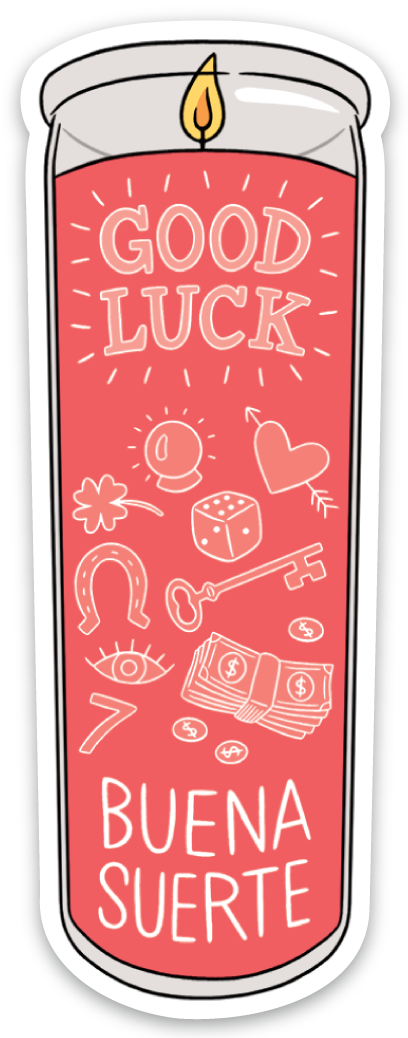 THE FOUND - Good Luck Buena Suerte Candle Die Cut Sticker