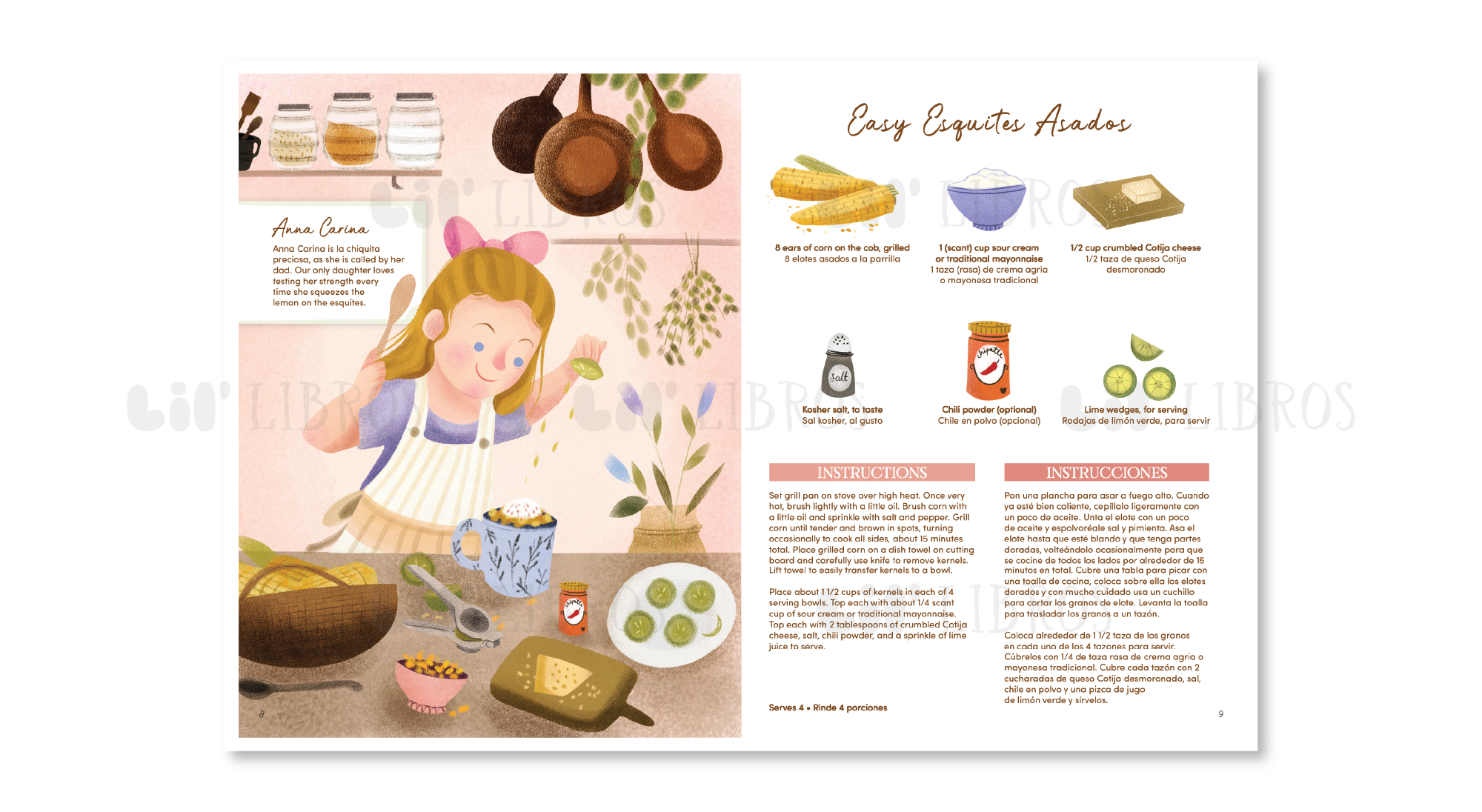 Lil' Libros ~ Bilingual Children's Books & Games - Cocinando on Cook Street: A collection of mi familia's recipes (Bilingual English and Spanish)