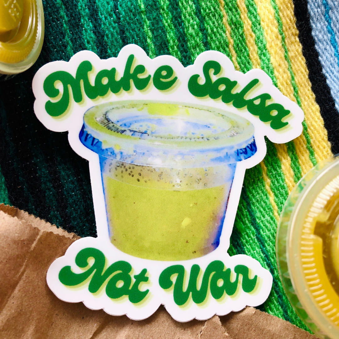 Cultura Campaign - Make Salsa Not War Sticker