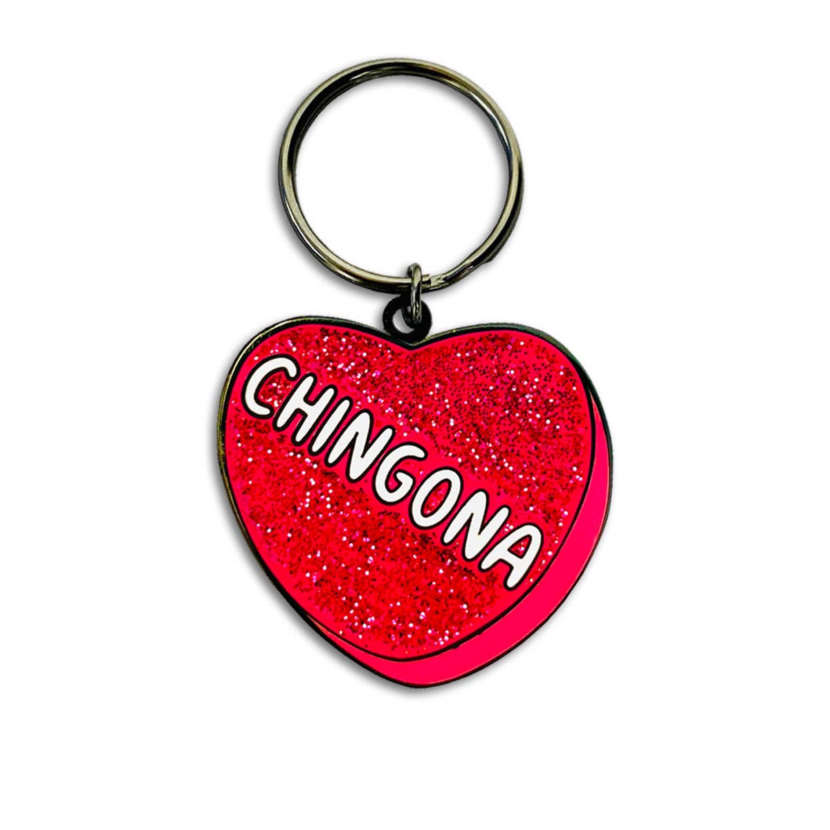 THE FOUND - Chingona Glitter Heart Keychain