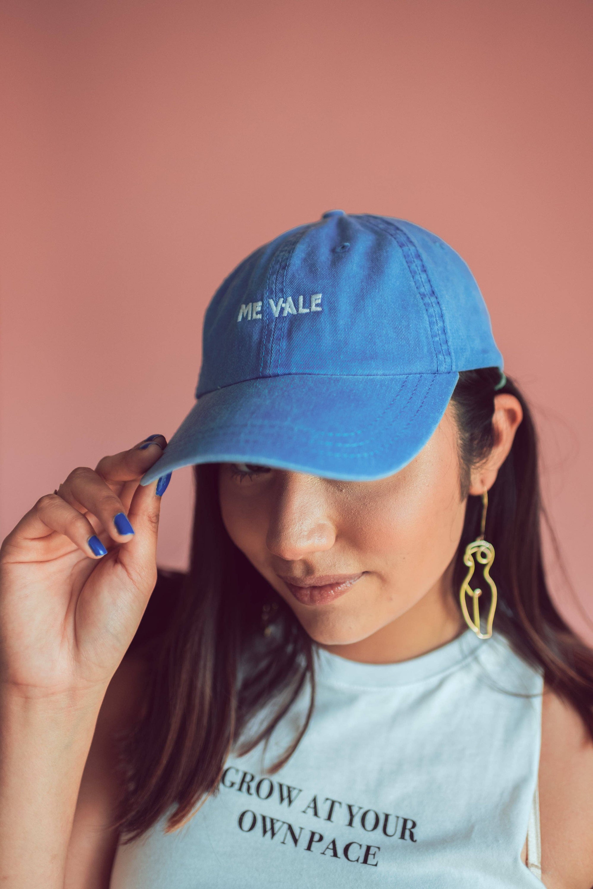 Jen Zeano Designs - ME VALE vintage blue Dad Cap