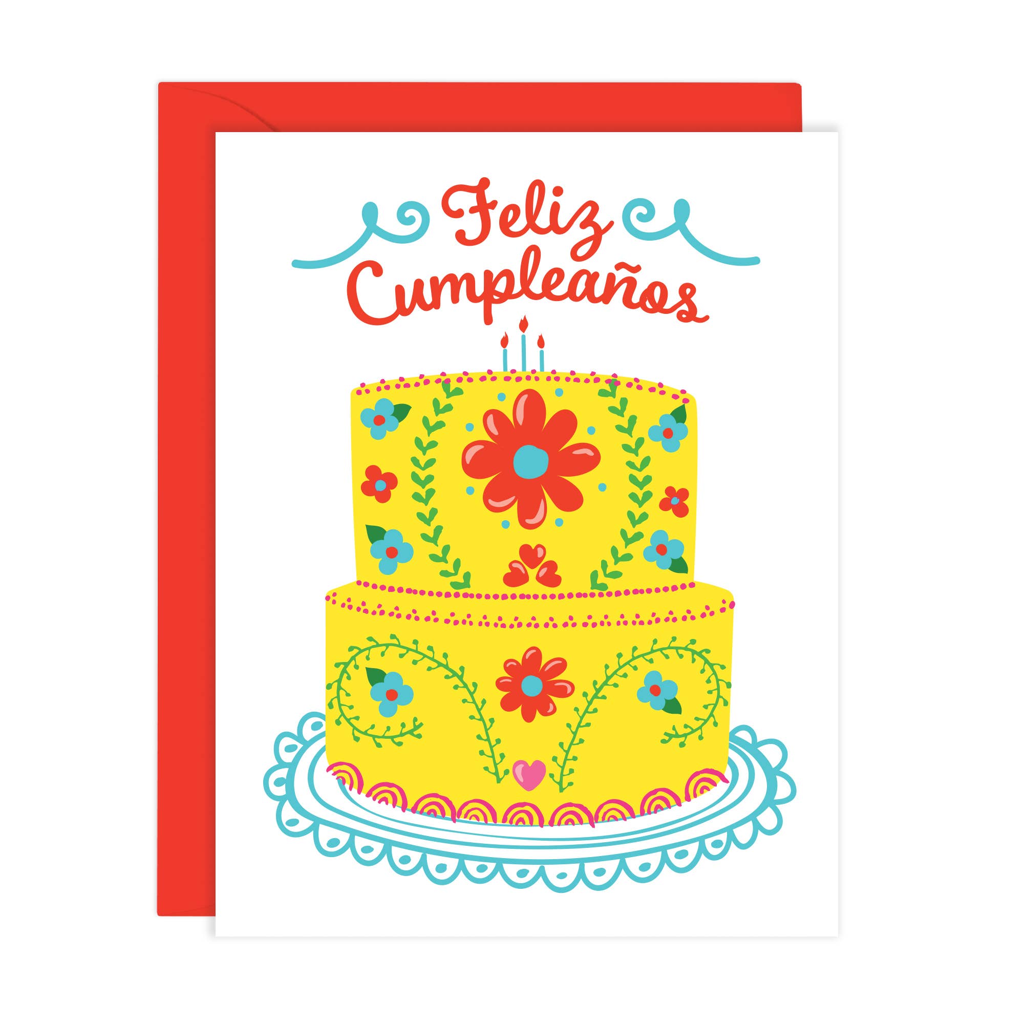 Lucy Loves Paper -  Feliz Cumpleaños Card | Mexican Embroidery Cake | A2
