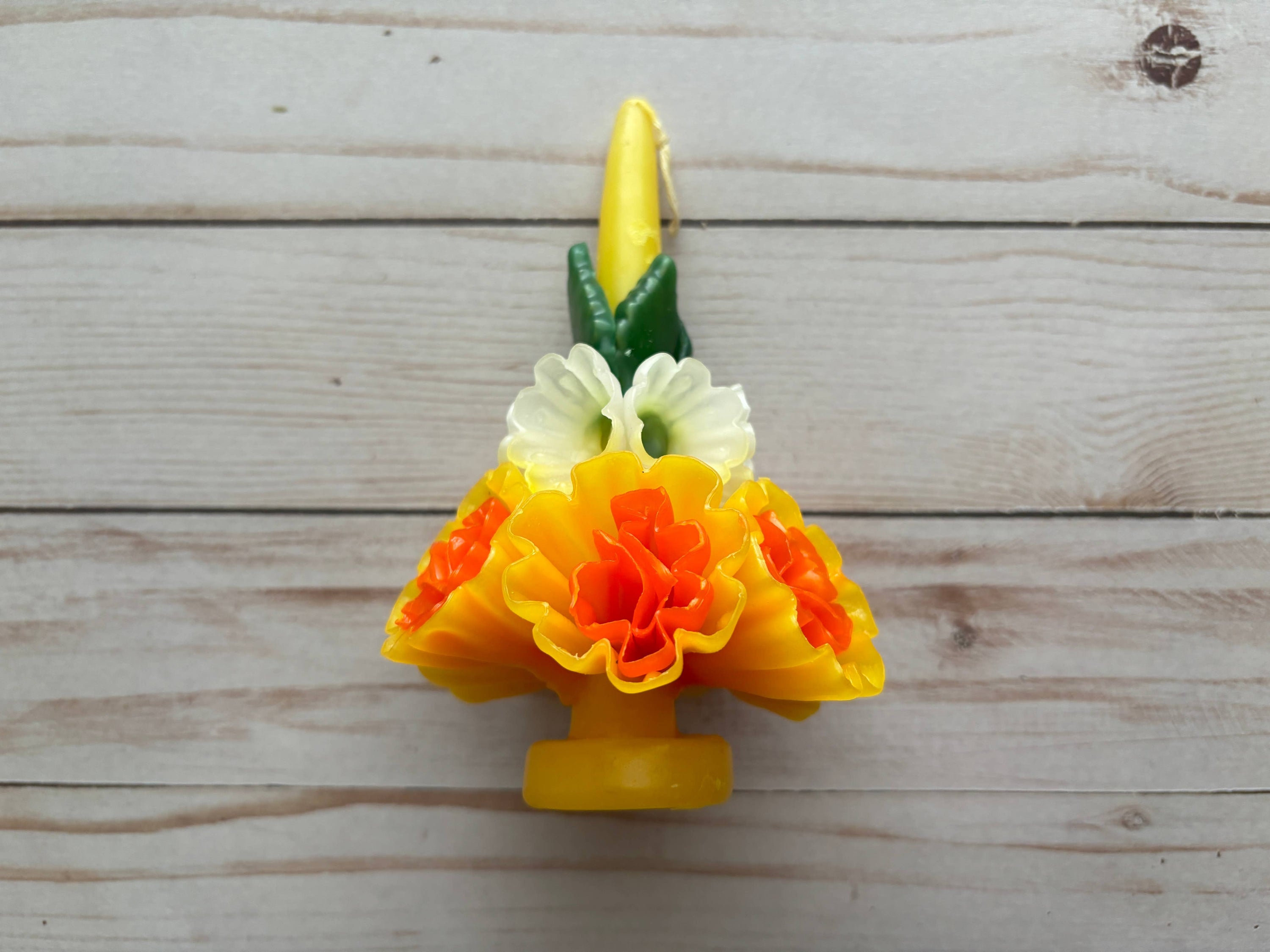 Viva Greetings - Multicolor Yellow Oaxaca Marigold Day of the Dead Candle