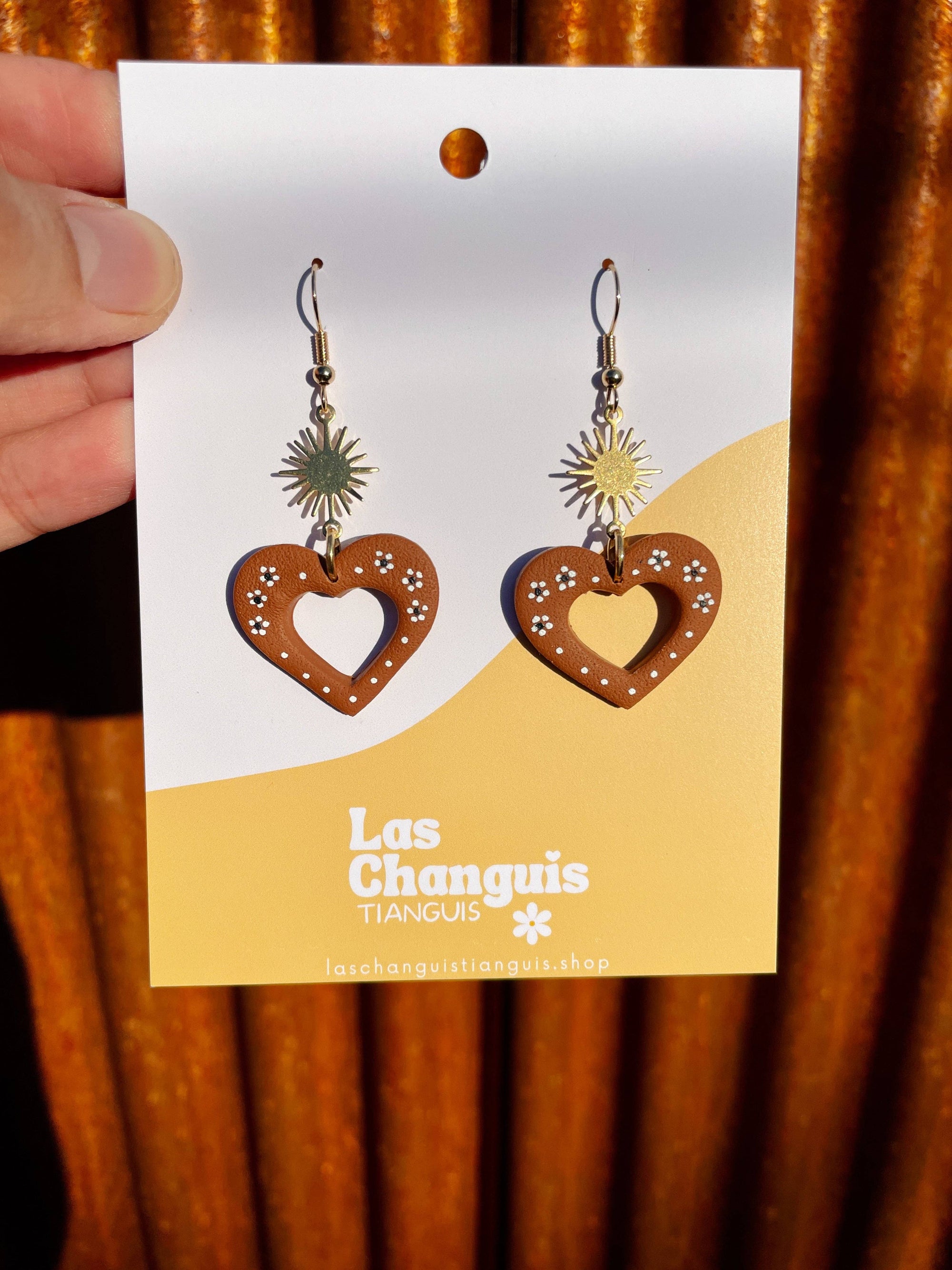 Las Changuis Tianguis - Sunlit Heart Terra Earrings