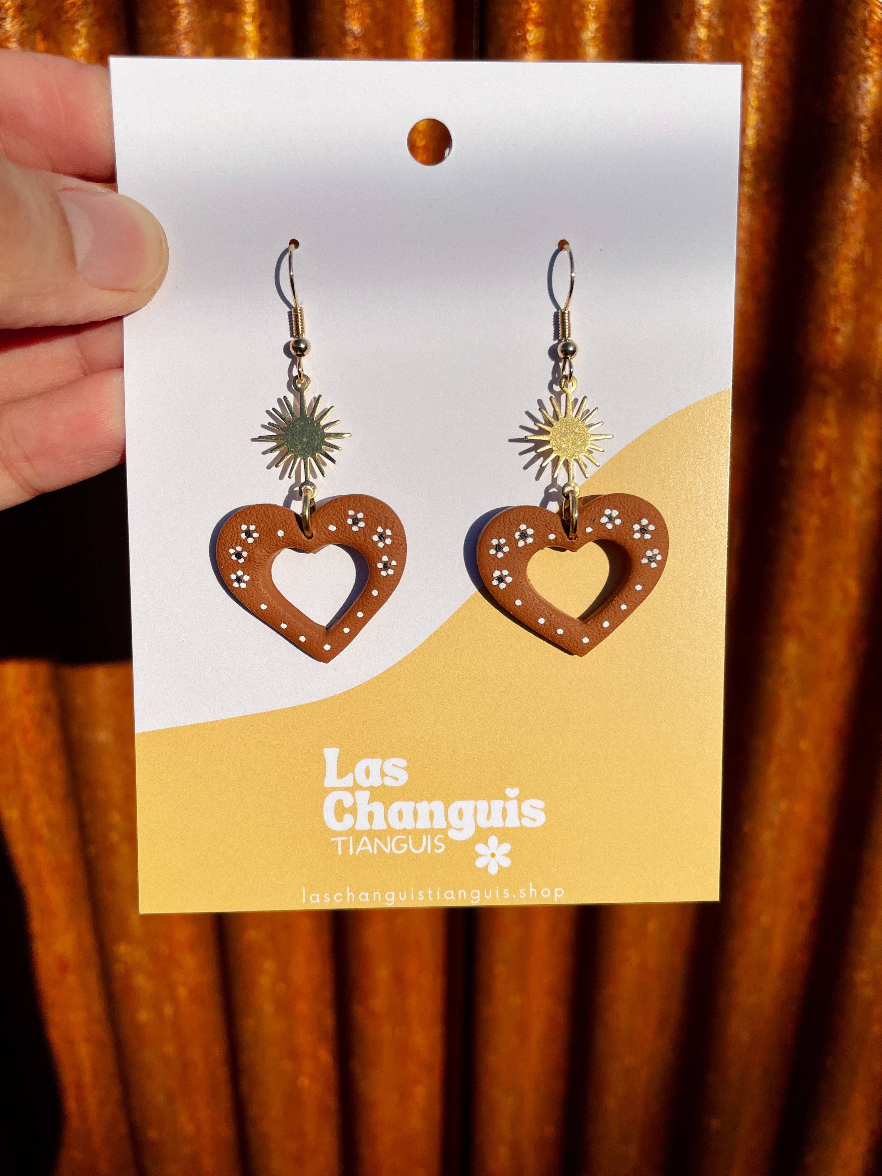 Las Changuis Tianguis - Sunlit Heart Terra Earrings