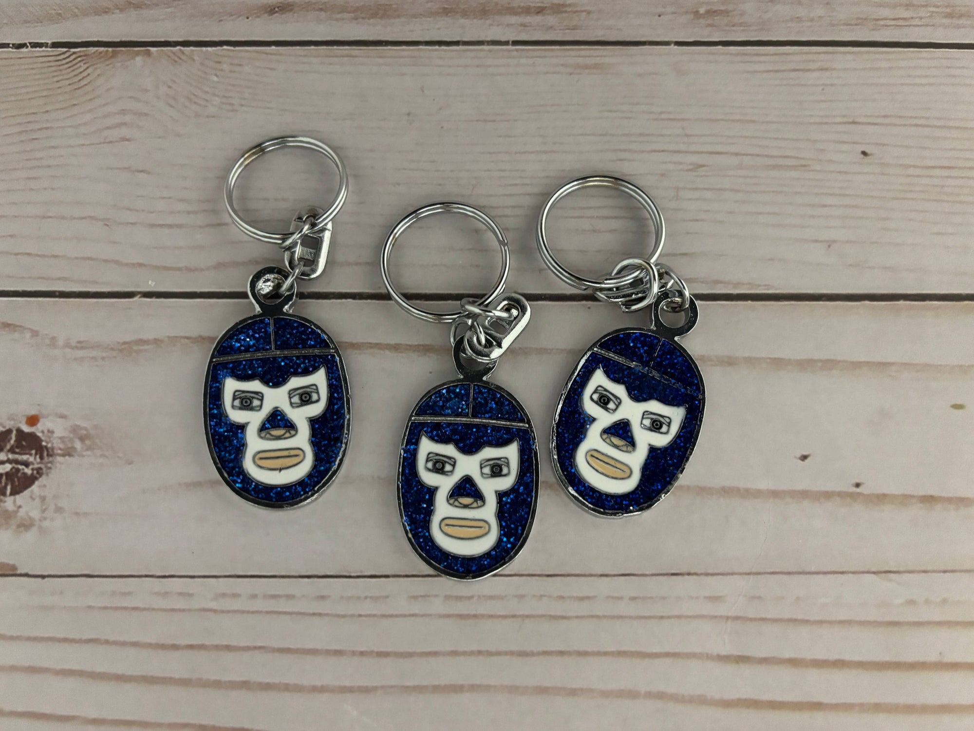 Viva Greetings - Blue Demon Luchador Lucha Libre Keychain