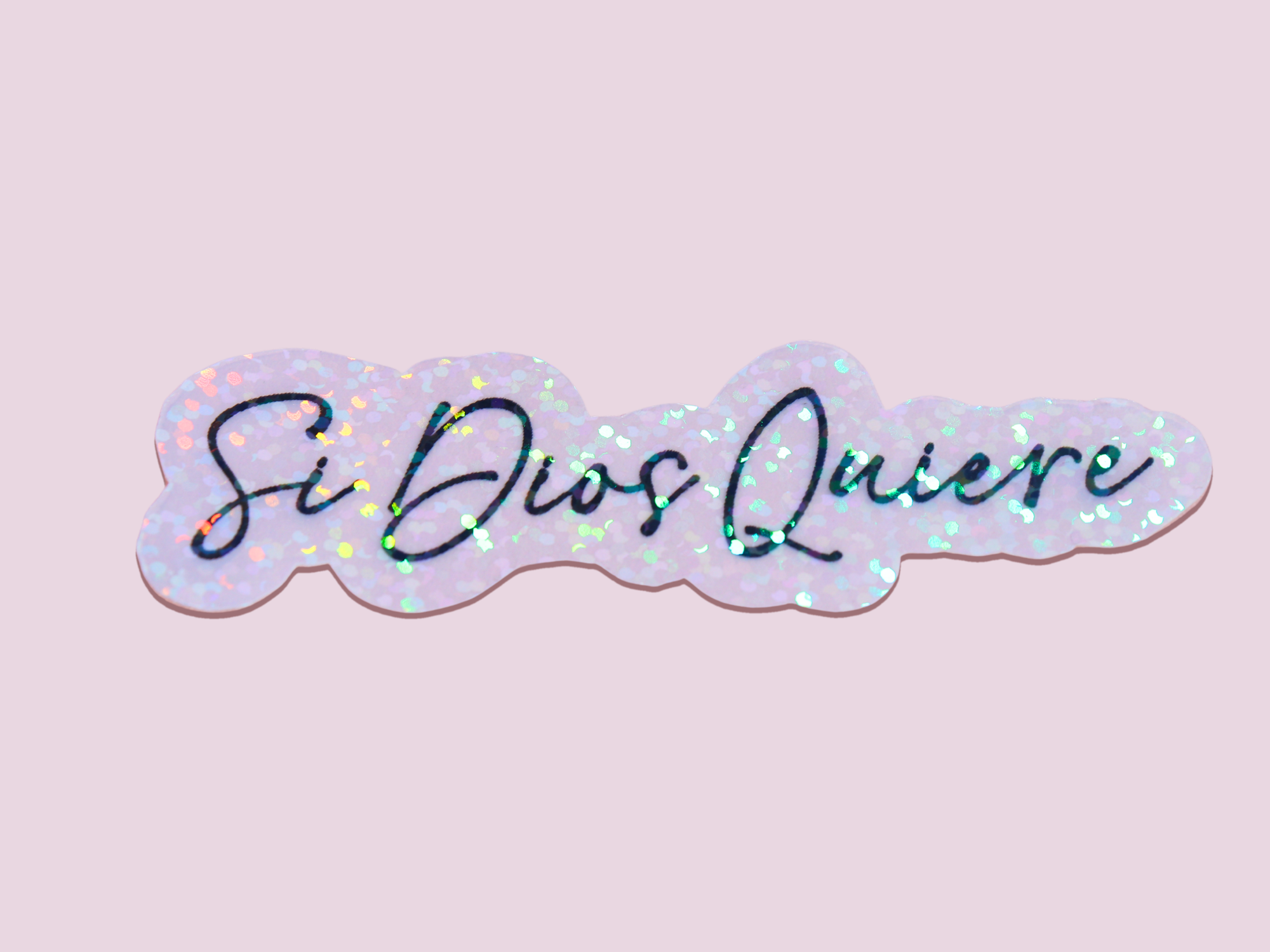 Espyz Studio - Si Dios Quiere Sun Catcher Sticker - Spanish Christian