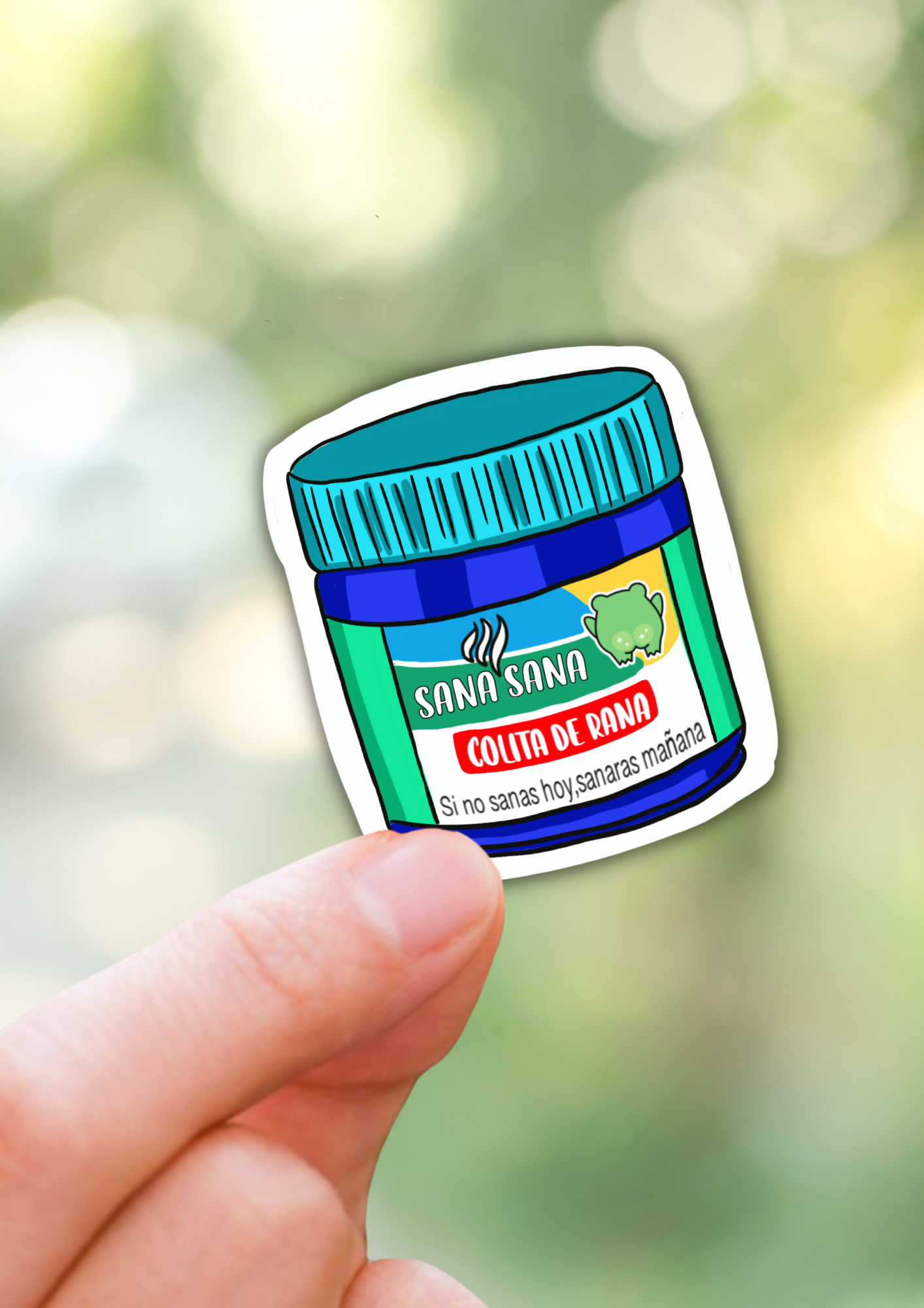 Lalatina Shop - Sana sana colita de rana die cut sticker