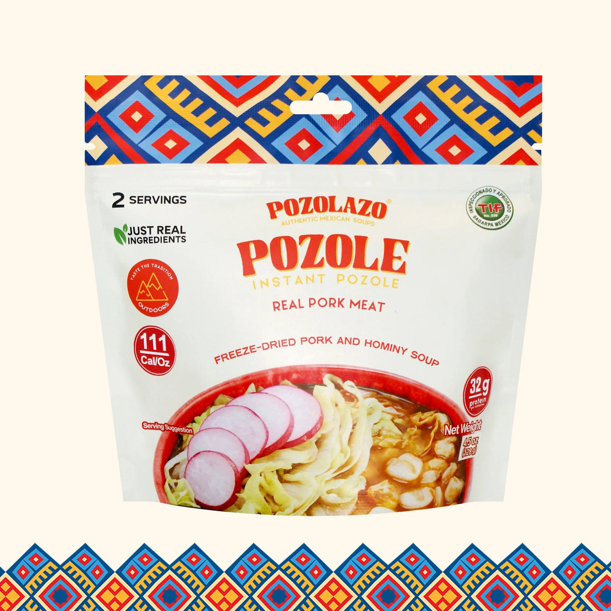 Pozolazo- Pork Pozole Outdoor Pouch, 4.5 oz, Single Pack