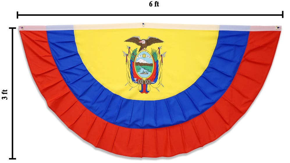 Flags Importer - Ecuador 3x6ft Pleated Bunting Flag