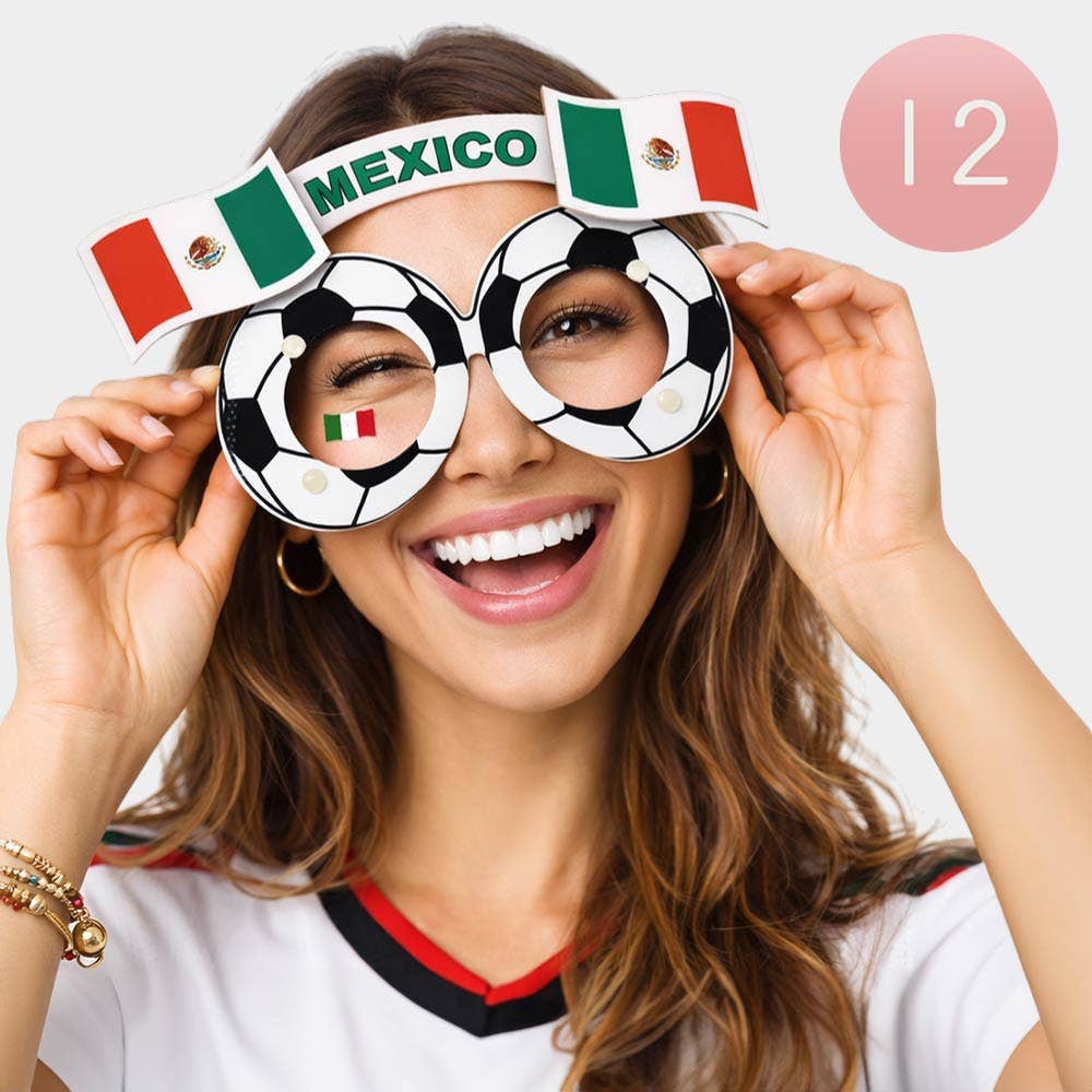 World Cup Mexico Soccer Novelty Party Glasses