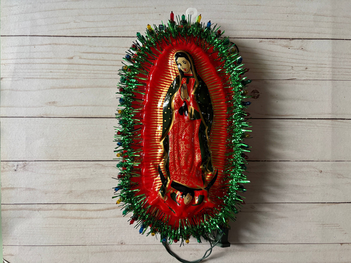 Viva Greetings - Virgen de Guadalupe  – Religious Banner with Lights