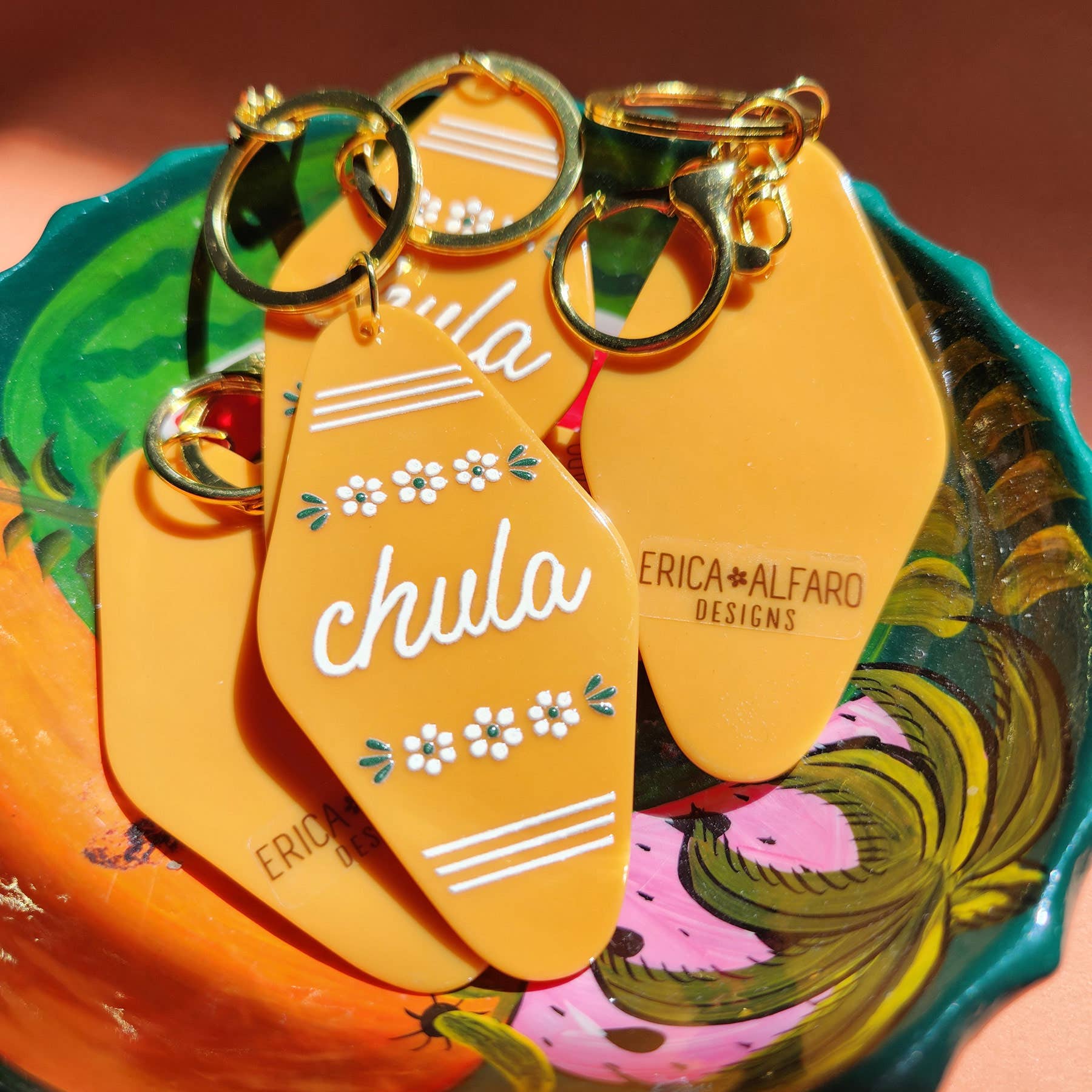 Erica Alfaro Designs - Chula "Barro" Acrylic Motel Keychain