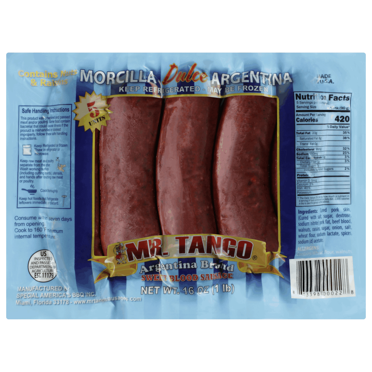 Mr. Tango- Morcilla Argentina Dulce  (16 oz)