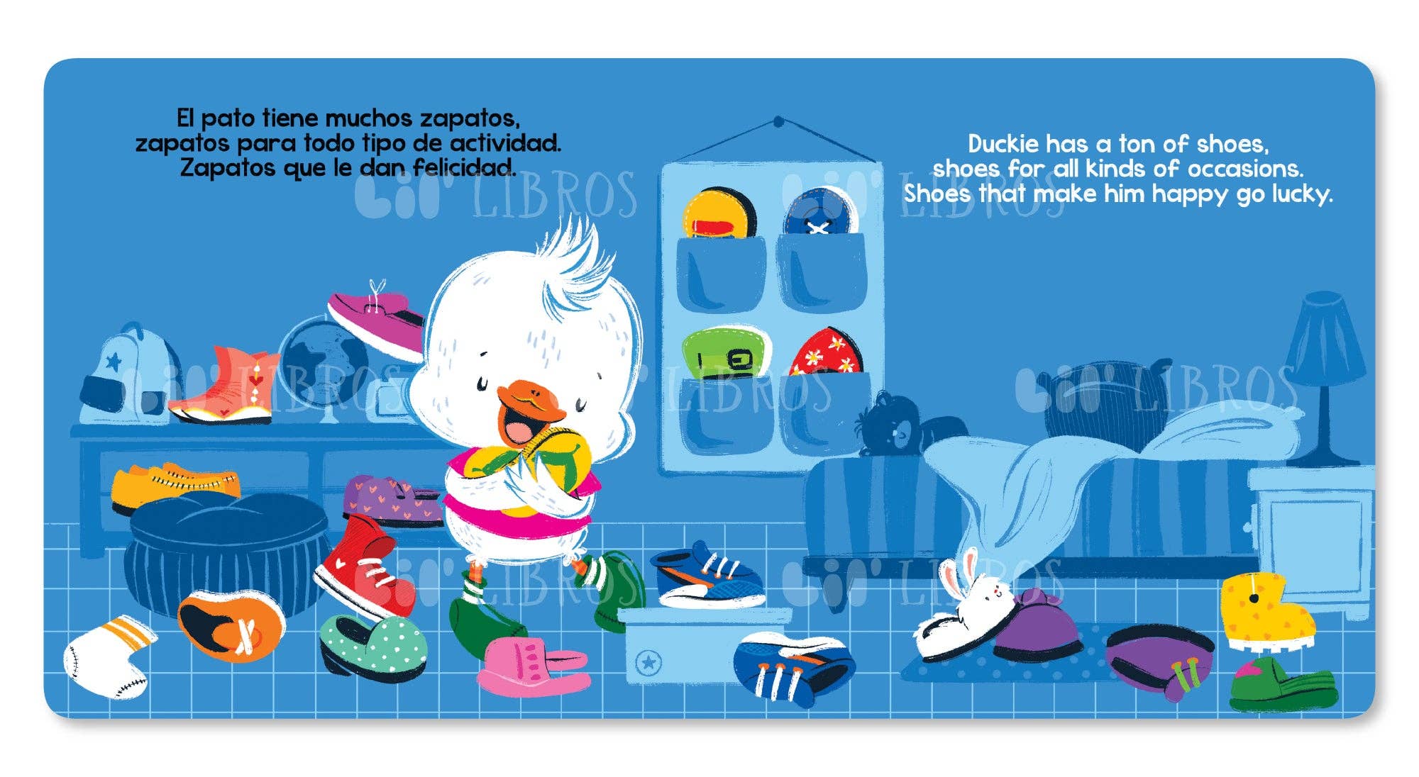 Lil' Libros ~ Bilingual Children's Books & Games - El pato y sus zapatos (Bilingual English and Spanish)