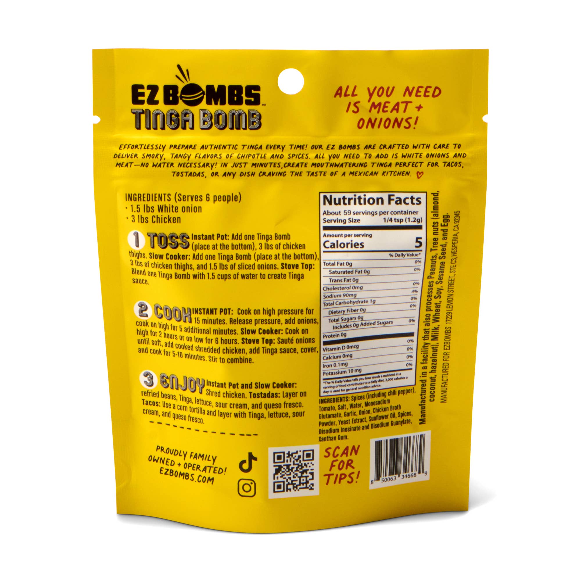 EZ Bombs - Tinga Bomb Seasoning – Single Pack by EZ Bombs