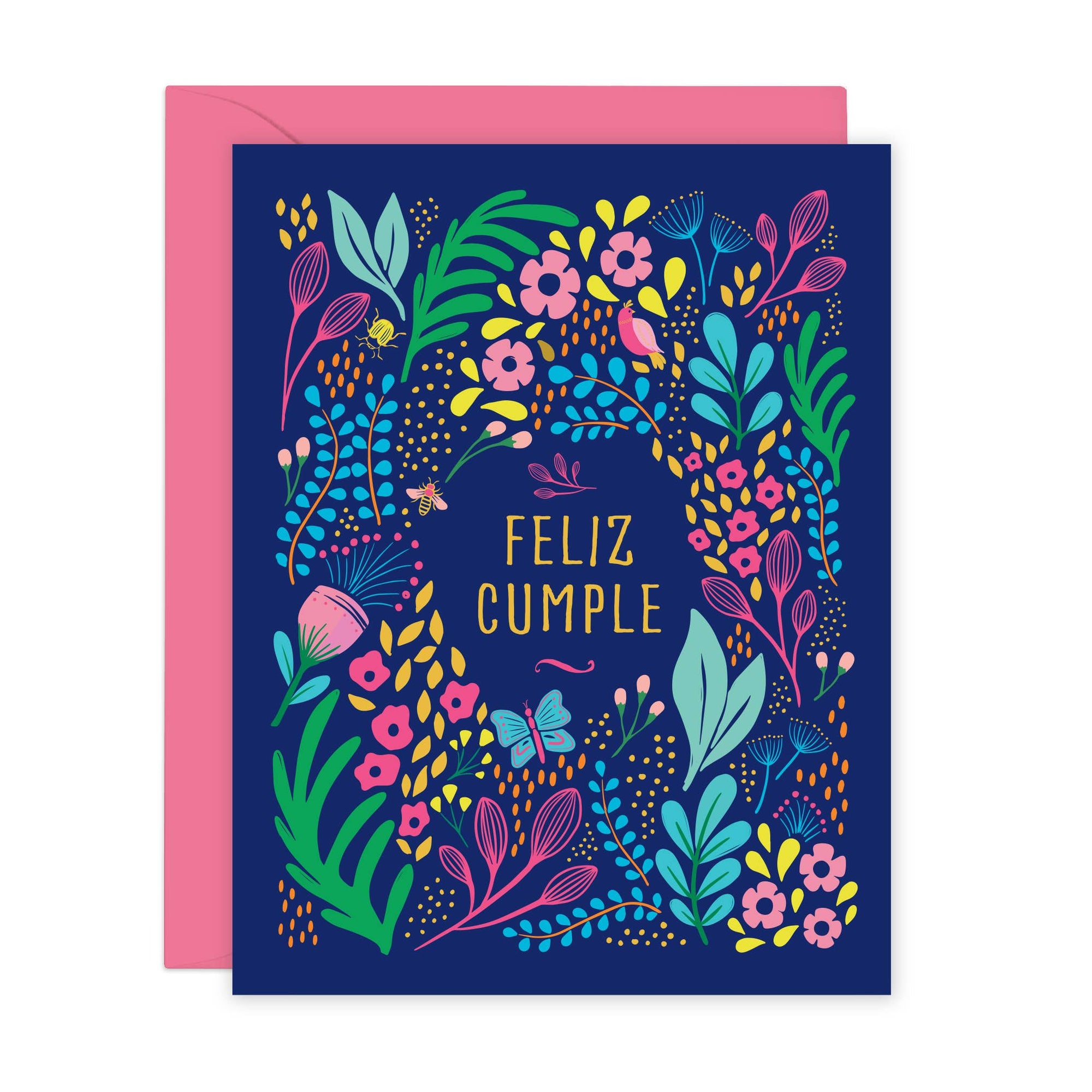 Lucy Loves Paper - Feliz Cumpleaños Floral Card | Birthday Card in Spanish