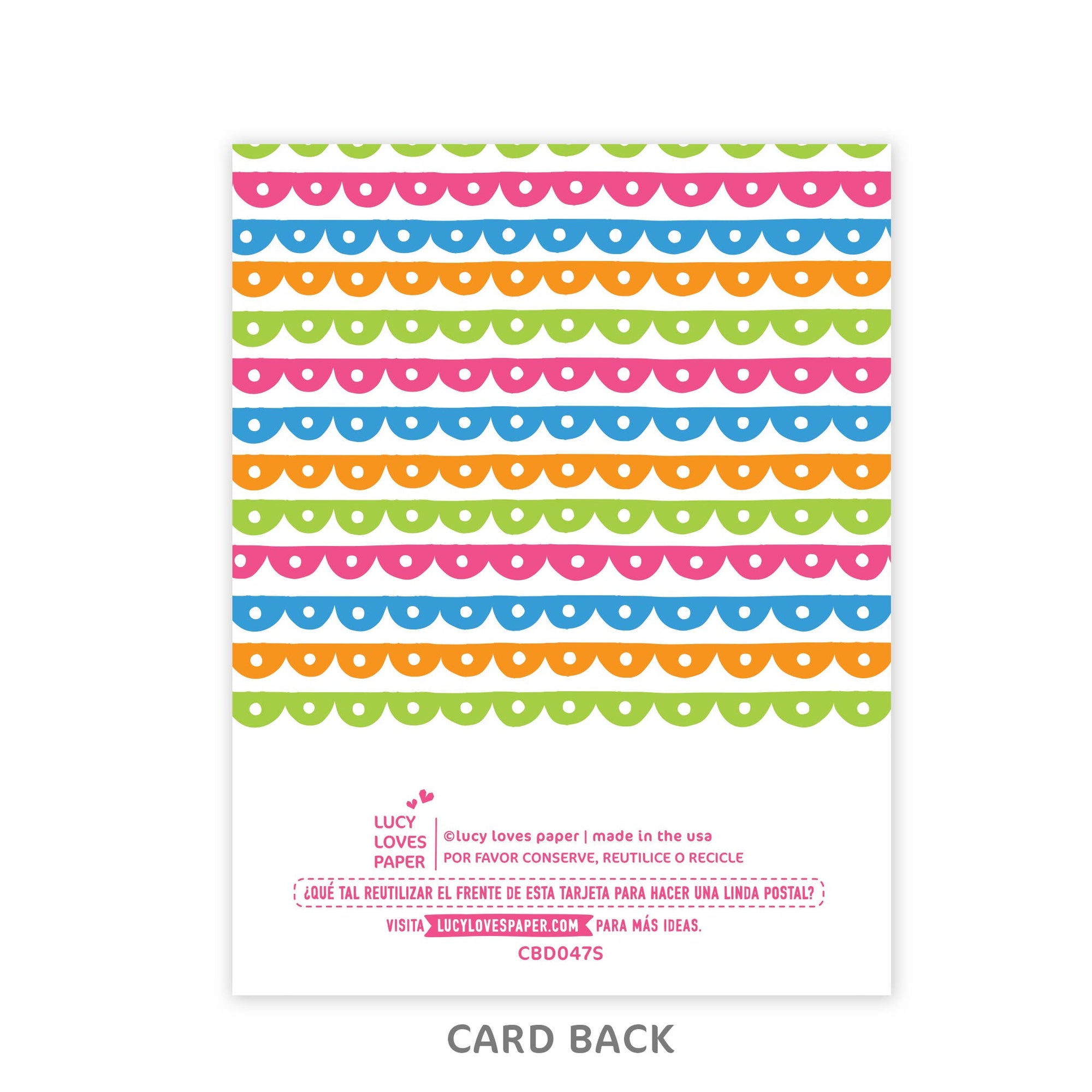 Lucy Loves Paper - Spanish Birthday Card | Modern Colorful Pattern