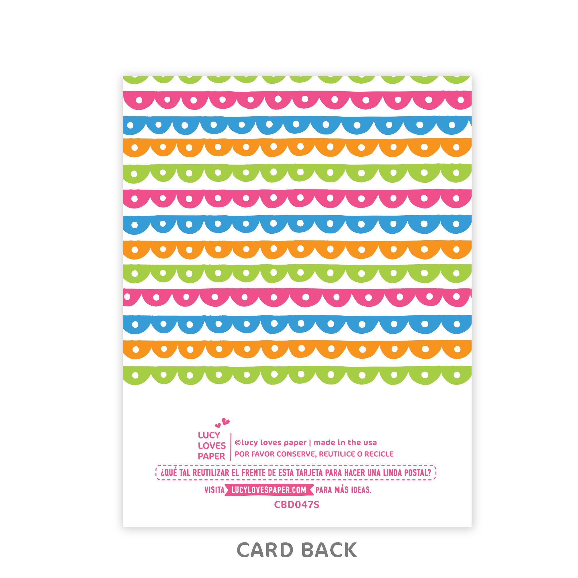 Lucy Loves Paper - Spanish Birthday Card | Modern Colorful Pattern