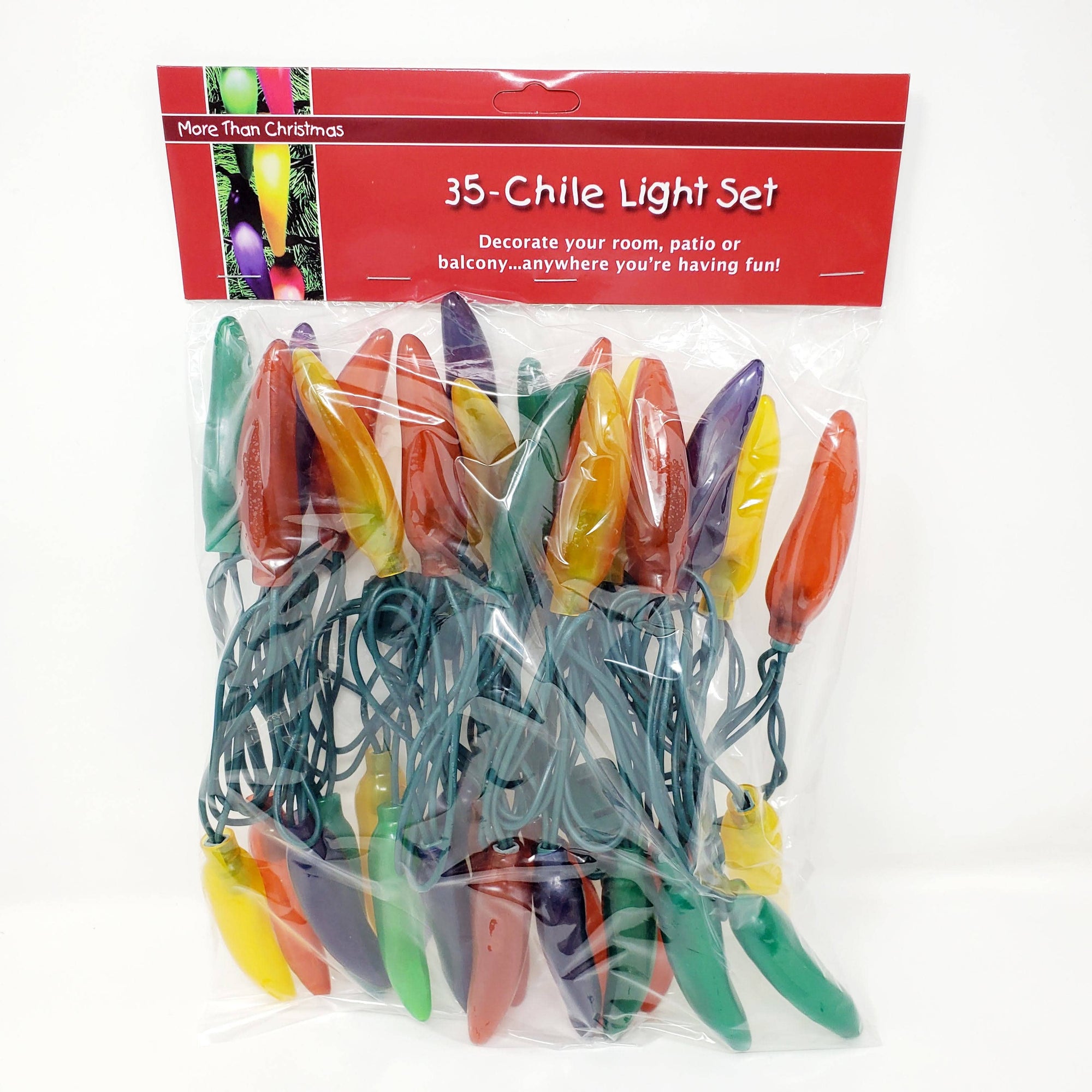 More Than Christmas, Inc - Chile Pepper Light String 35 Lights - Red/Green/Yellow/Purpl
