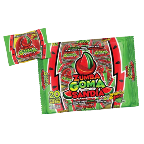 Zumba Pica Goma Sandía, 15.5 oz, Pack of 20 Pieces