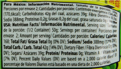Nutrition Facts from the package