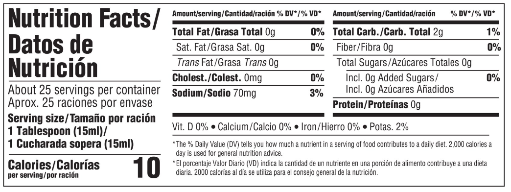 Nutrition facts of Lucas Gusano Tamarindo